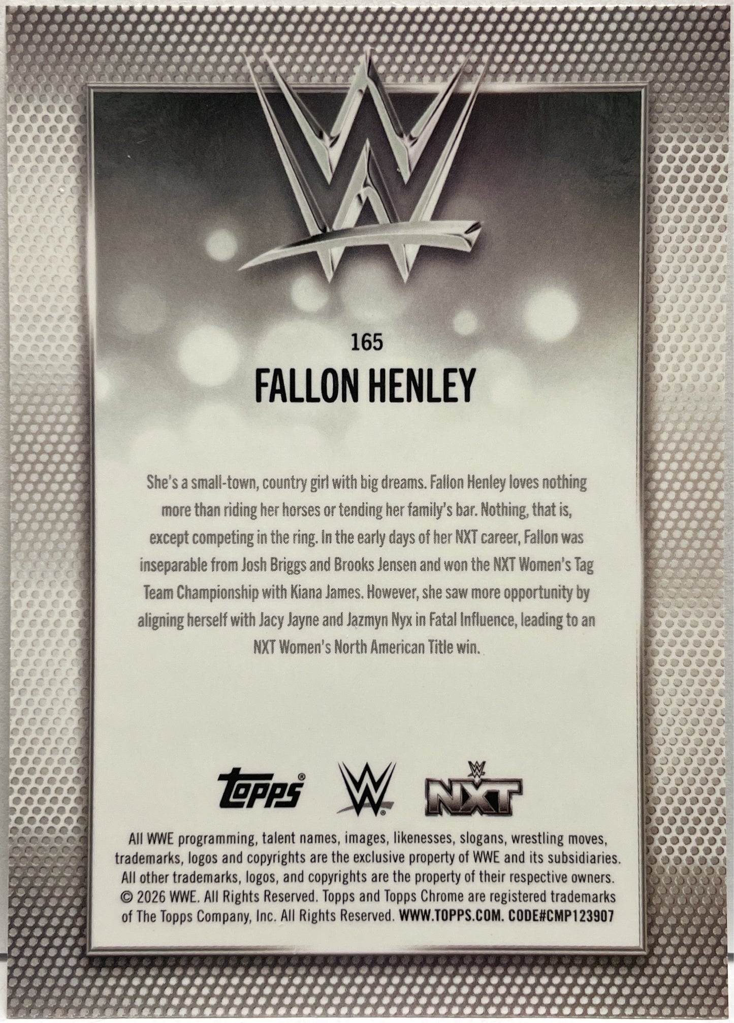 Fallon Henley 18/75 Topps Chrome WWE 2026