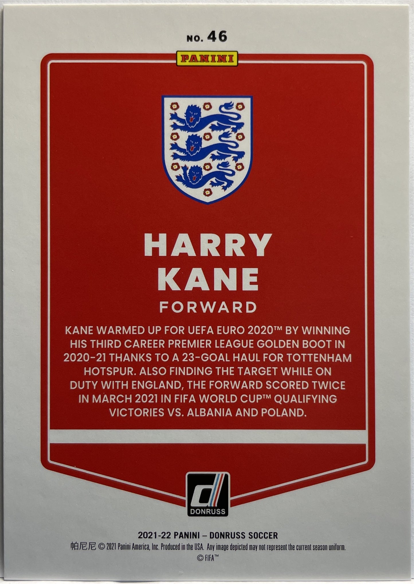 Harry Kane 134/199 Press Proof Donruss Road To Qatar 2021/22