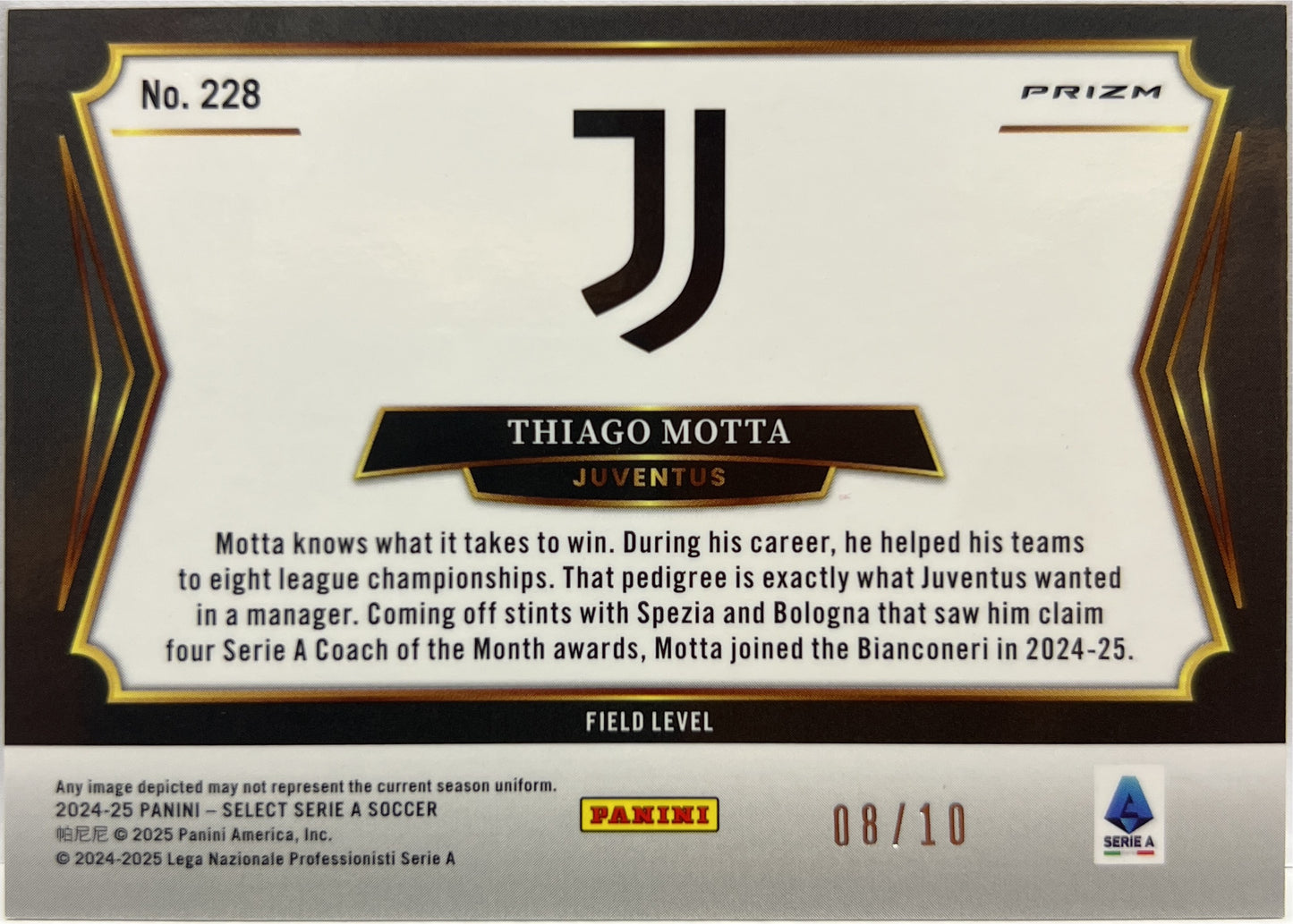 Thiago Motta 8/10 Field Level Gold Select Serie A 2024/25