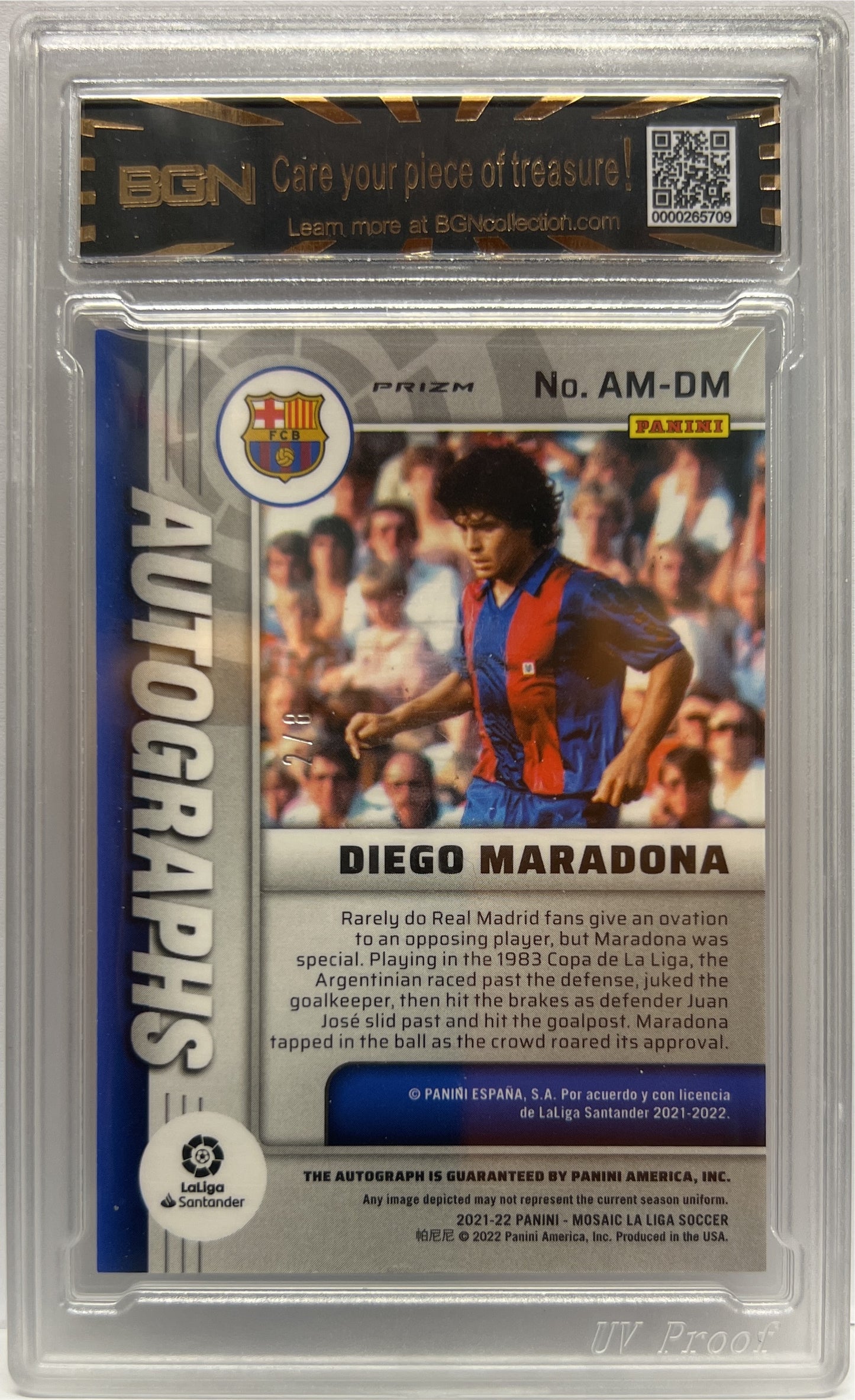 Diego Maradona 2/8 Autograph Black Gold Choice Mosaic Serie A 2021/22 BGN Authentic