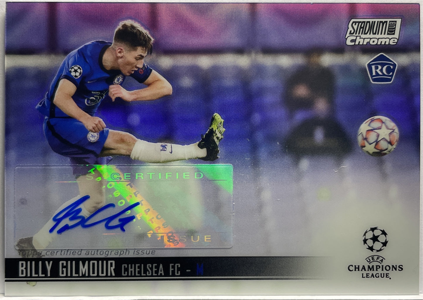 Billy Gilmour Rookie Autograph Topps Chrome Stadium Club UCL 2020/21