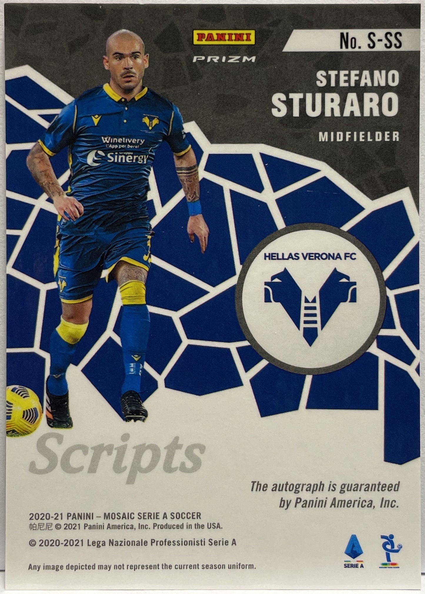 Stefano Sturaro Autograph Scripts Red Mosaic Serie A 2020/21