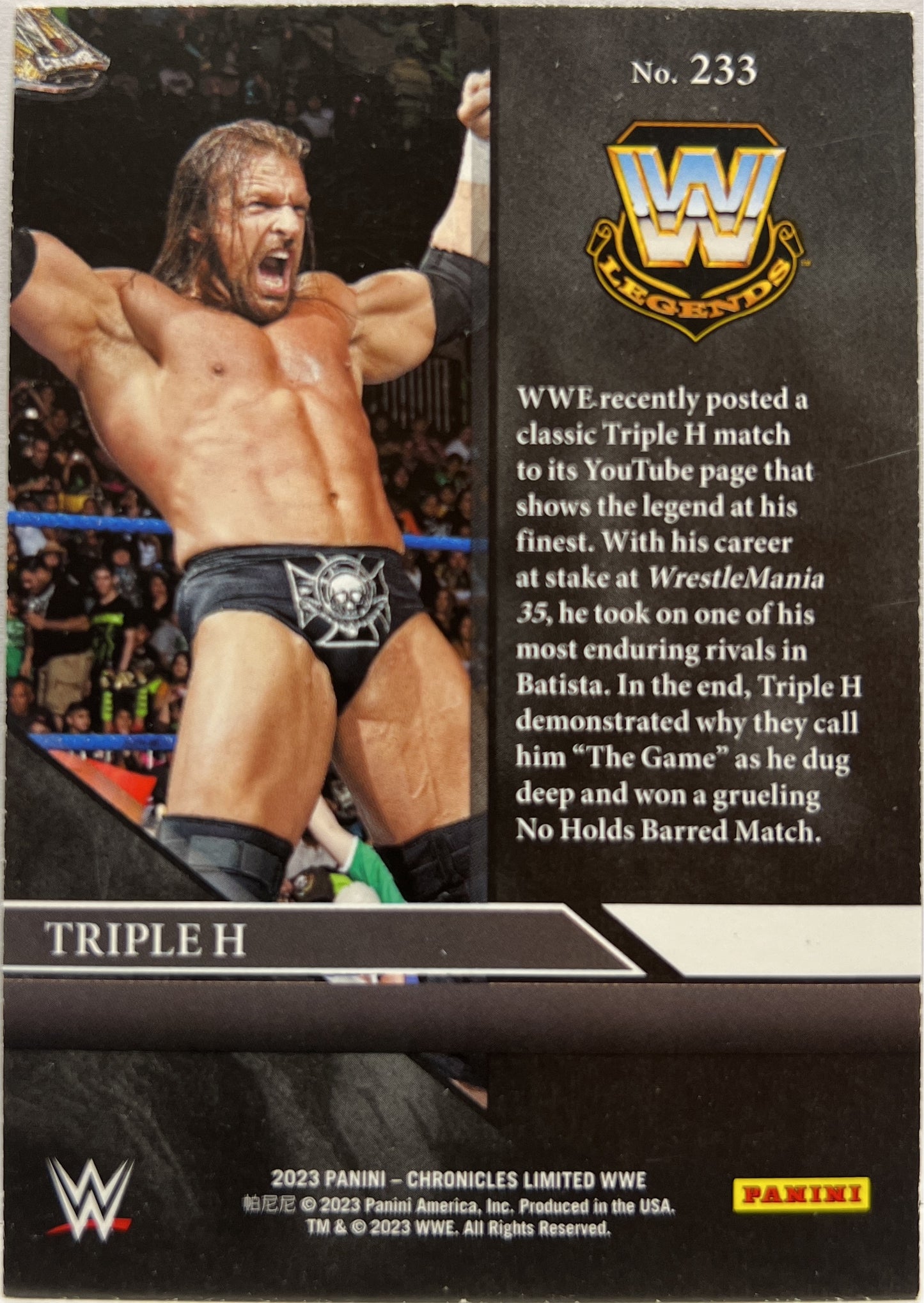 Triple H Limited Chronicles WWE 2023