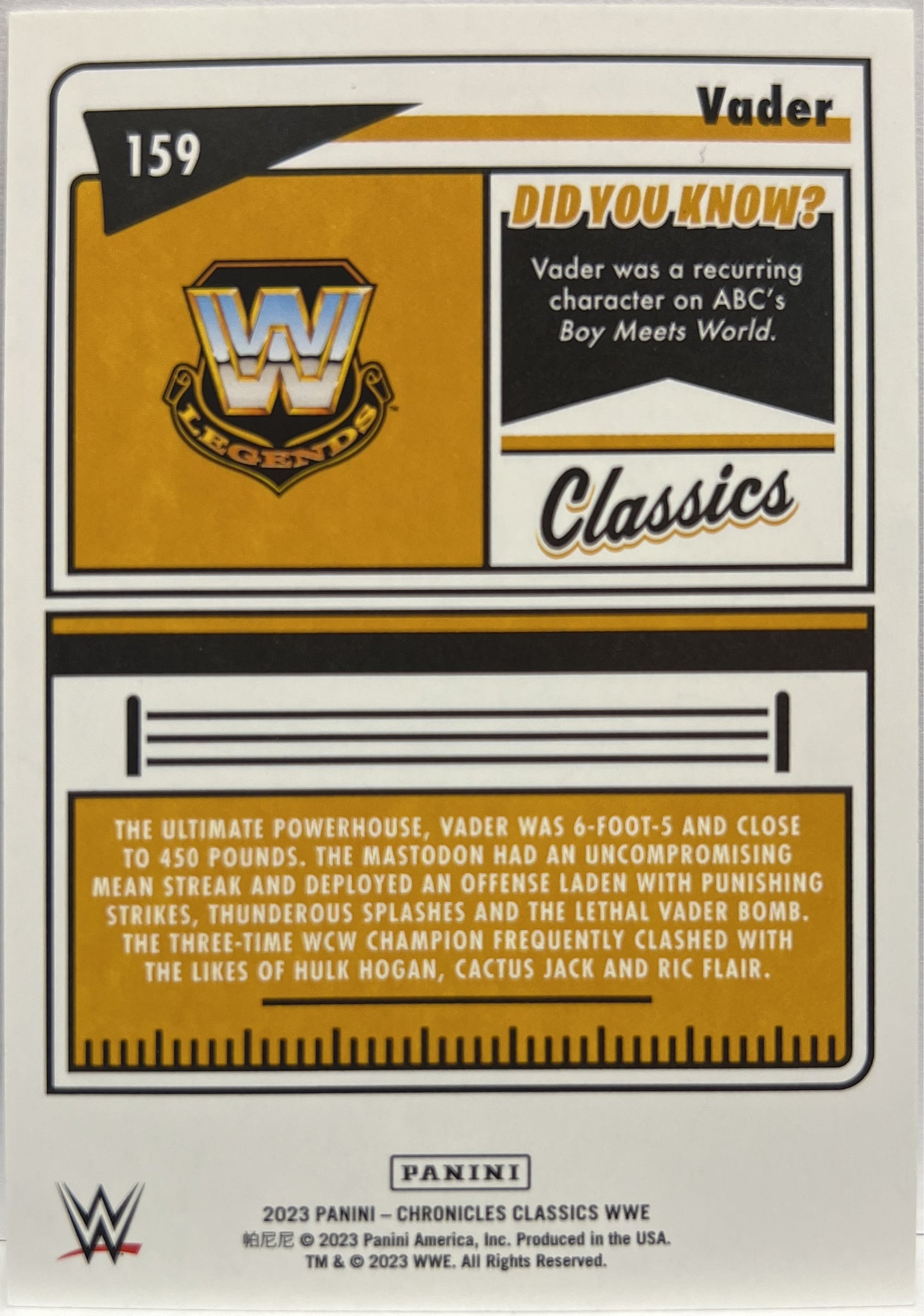 Vader 47/49 Classics Purple Chronicles WWE 2023