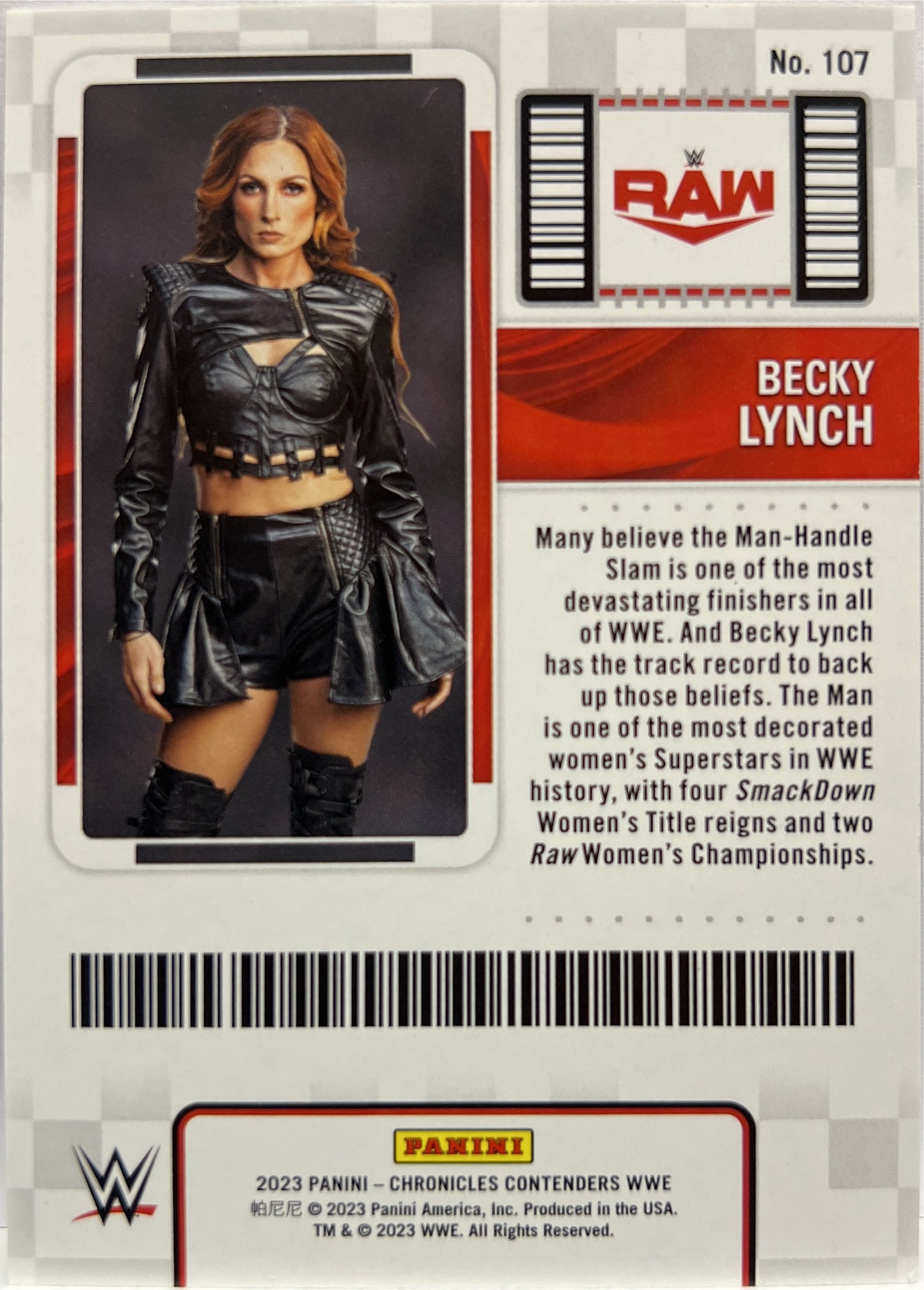 Becky Lynch 32/199 Season TIcket Red Contenders Chronicles WWE 2023
