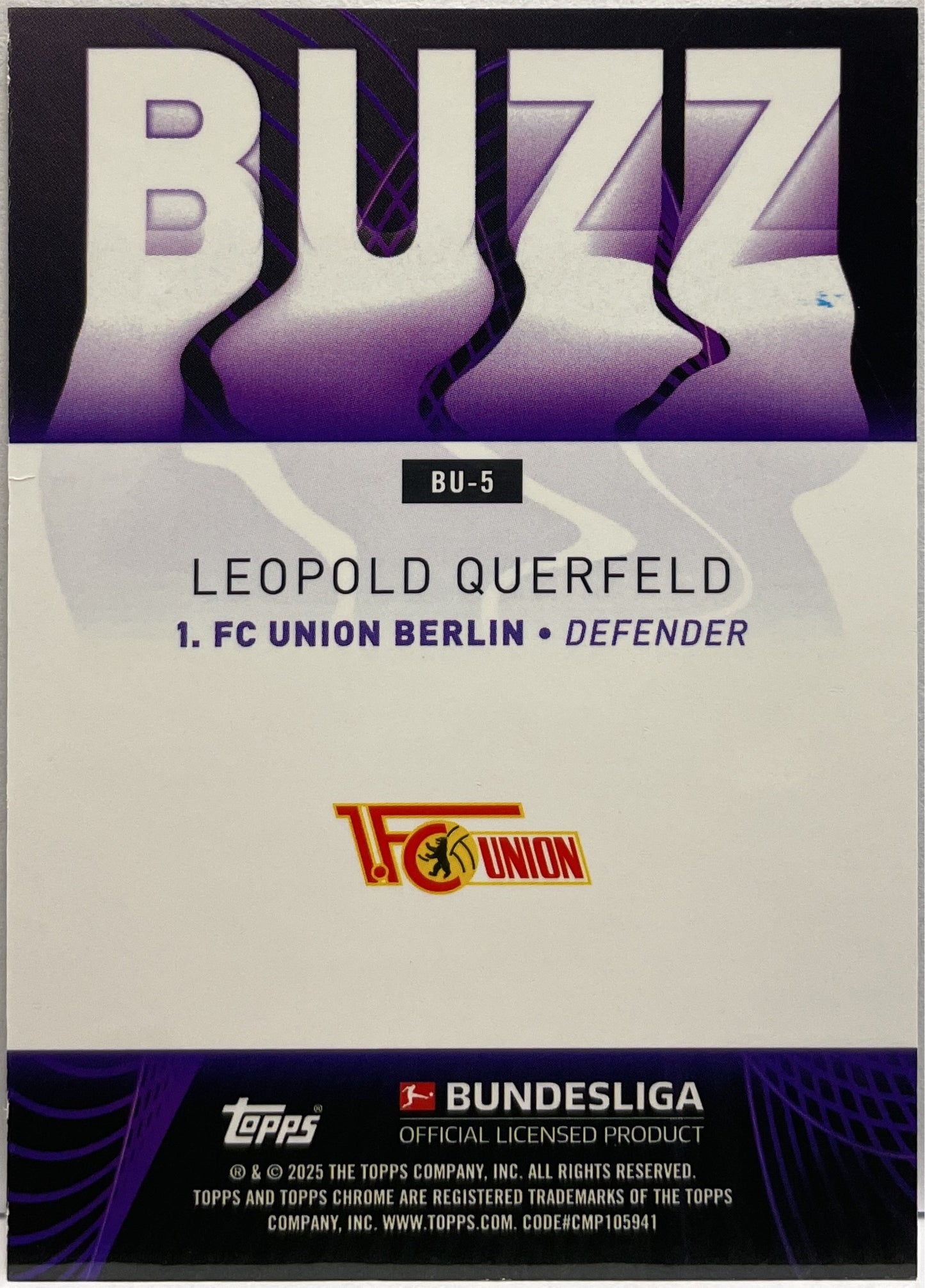 Leopold Querfeld Rookie Buzz Topps Chrome Bundesliga 2024/25