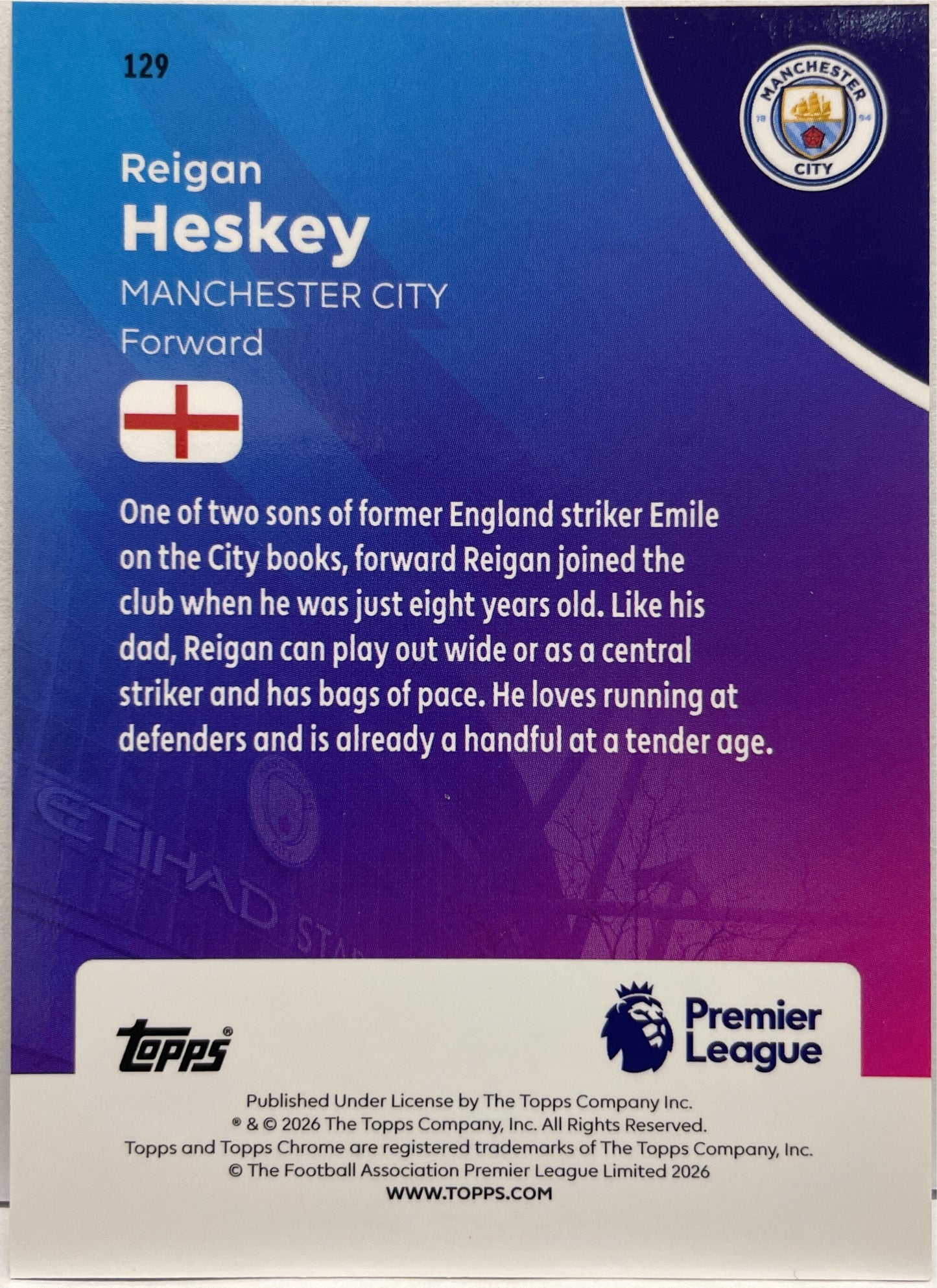 Mancolista-Rookie-Topps Chrome Premier League EPL 2026