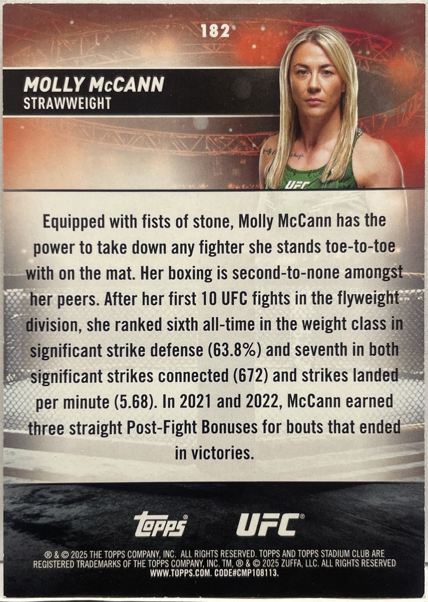 Molly Mccann Members Only Topps Stadium UFC 2025