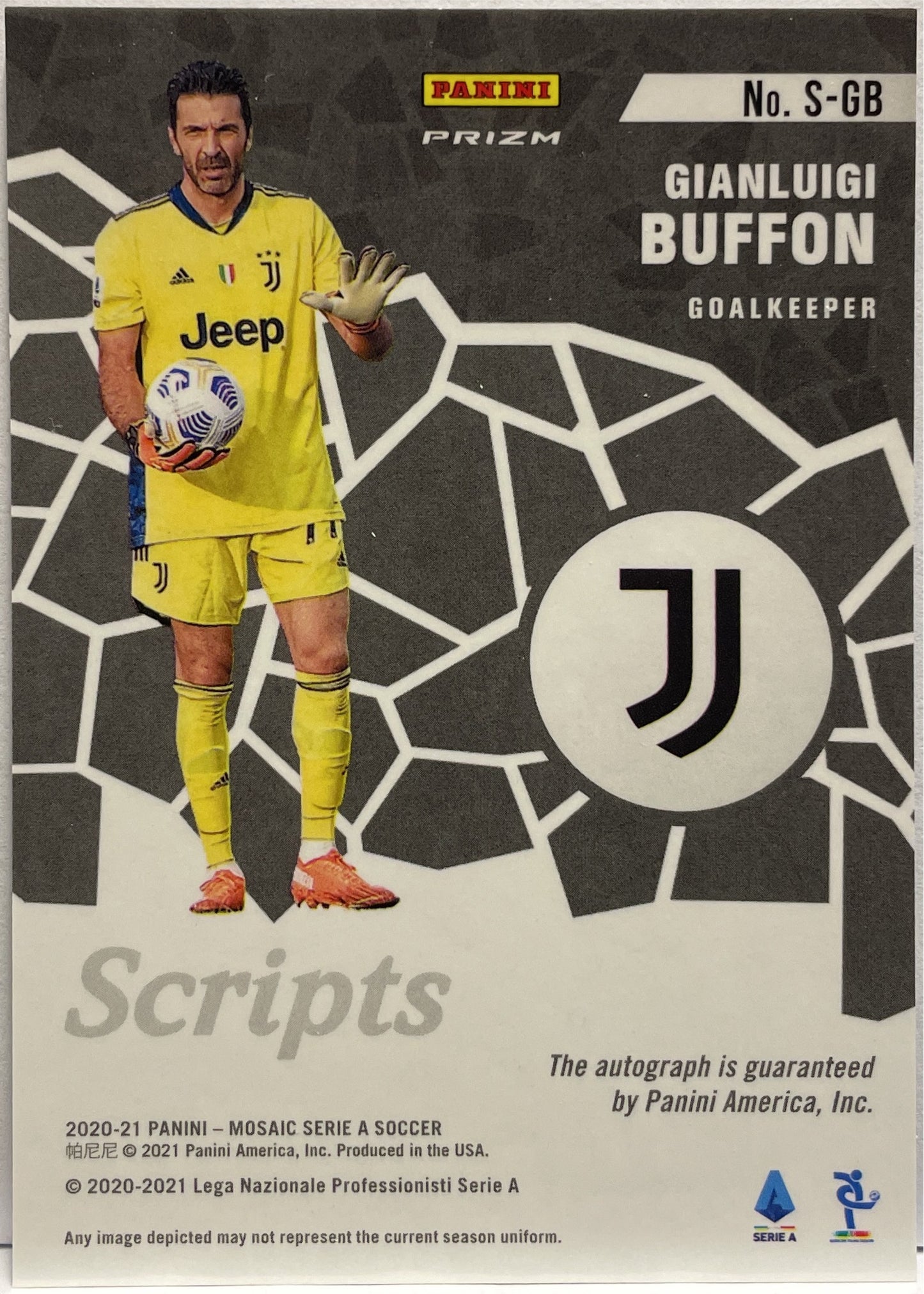 Gianluigi Buffon Autograph Script Mosaic Serie A 2020/21