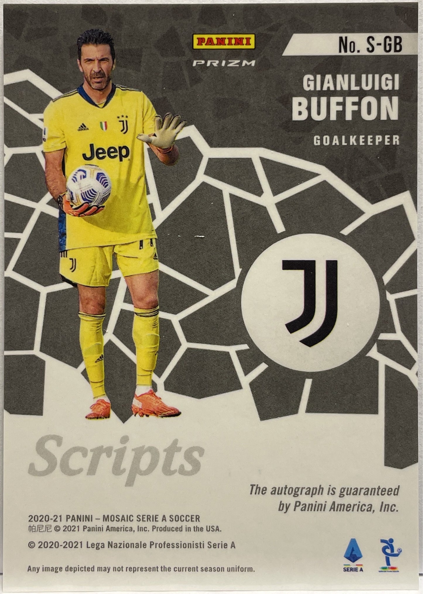 Gianluigi Buffon Autograph Script Mosaic Serie A 2020/21