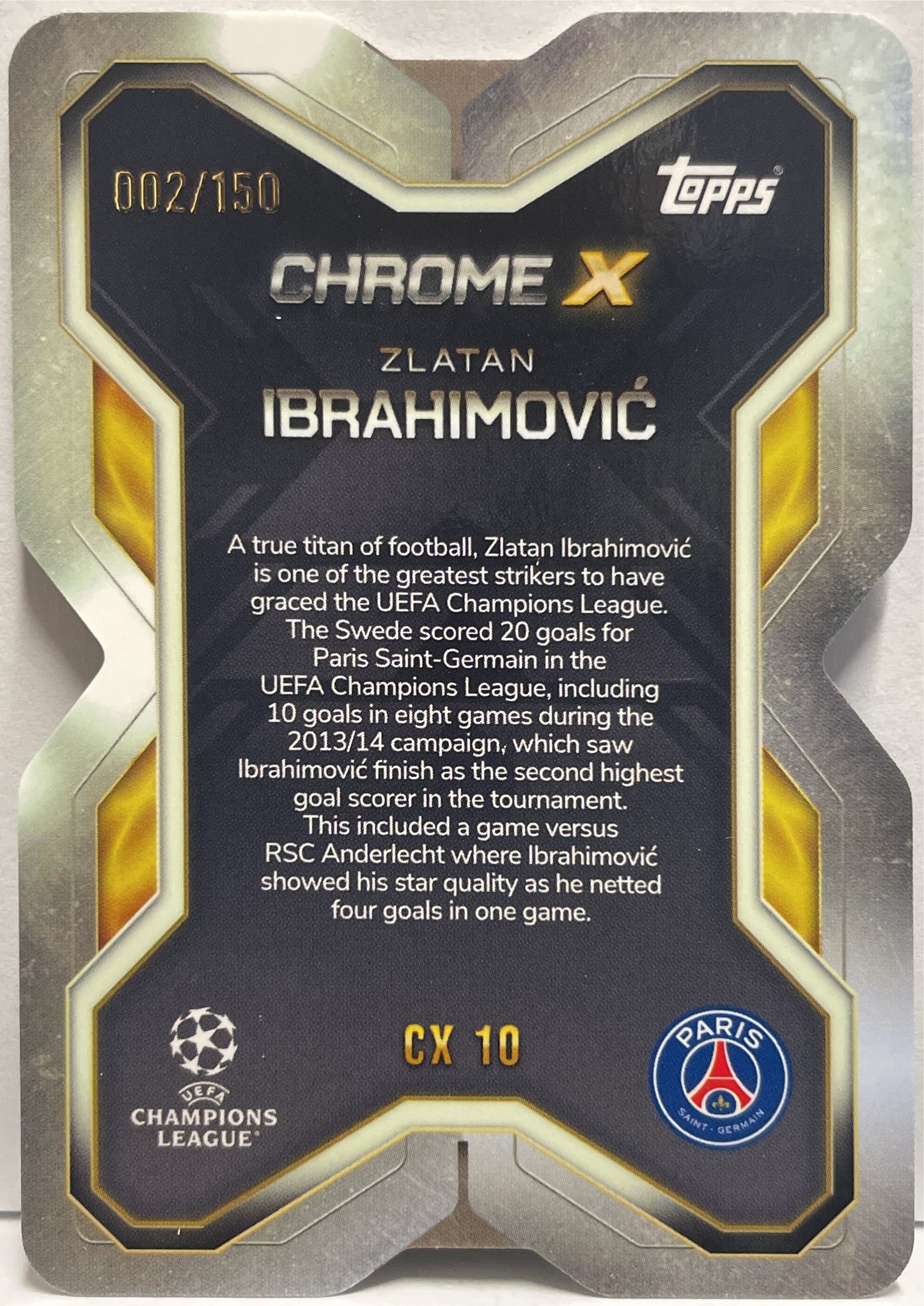 Zlatan Ibrahimovic 2/150 X Topps Chrome Match Attax