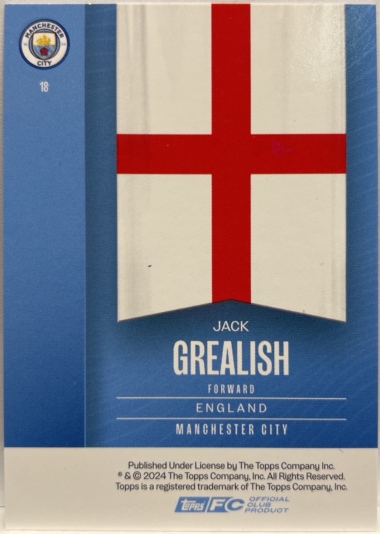 Jack Grealish 73/125 Green Topps Manchester City Fan Set 2024/25