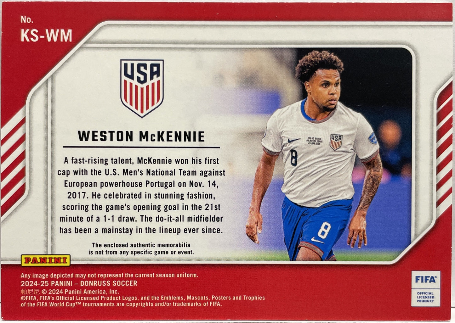 Weston McKennie Patch Kit Series Donruss Fifa 2024/25
