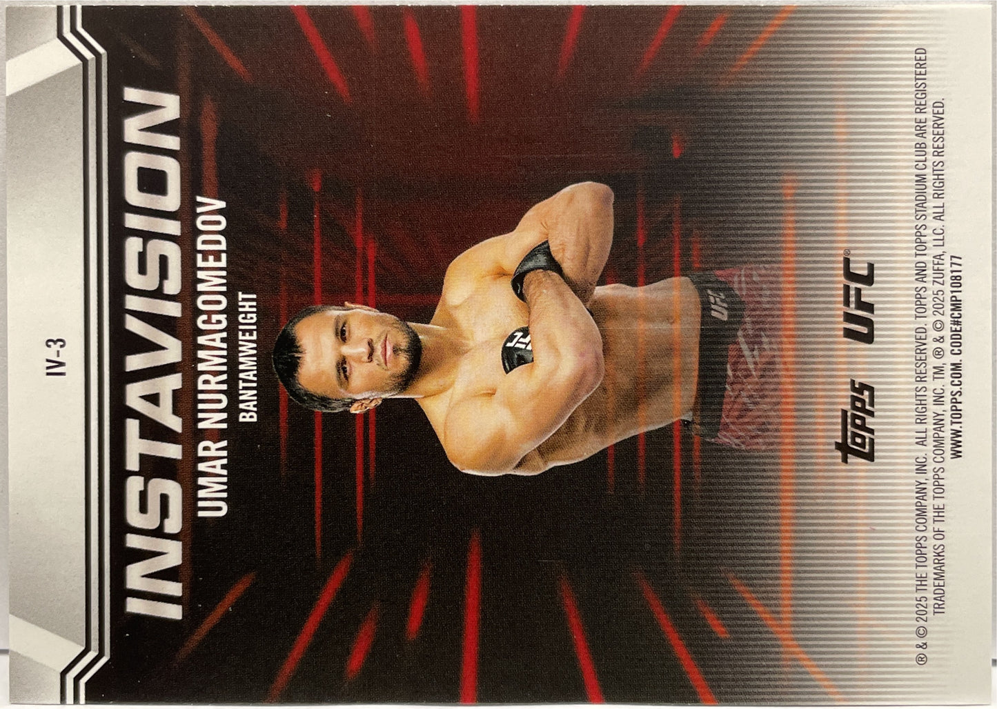 Umar Nurmagomedov 85/99 Instavision Black Topps Stadium UFC 2025
