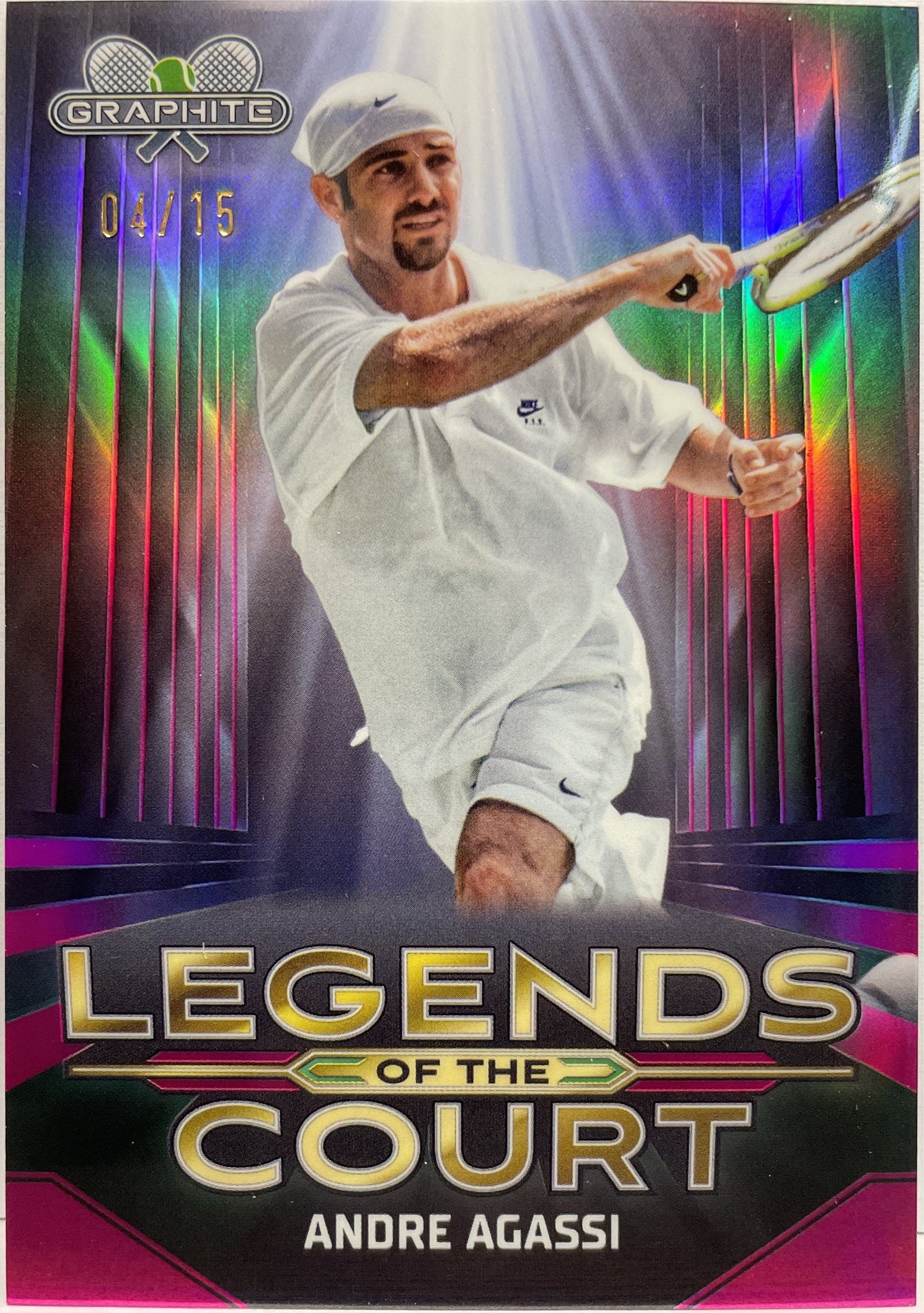 Andre Agassi 4/15 Legends Of The Court Pink Topps Tennis Graphite 2024