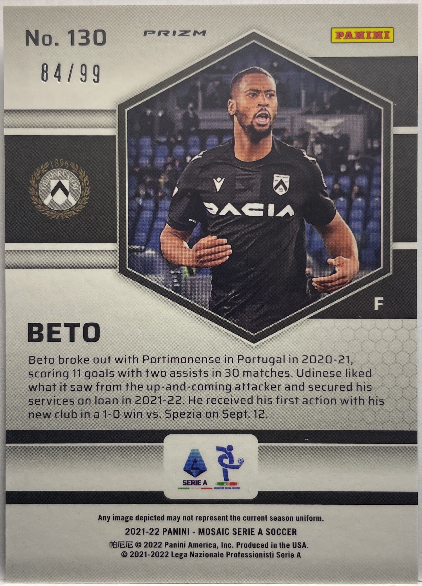 Beto 84/99 Rookie Blue Mosaic Serie A 2021/22