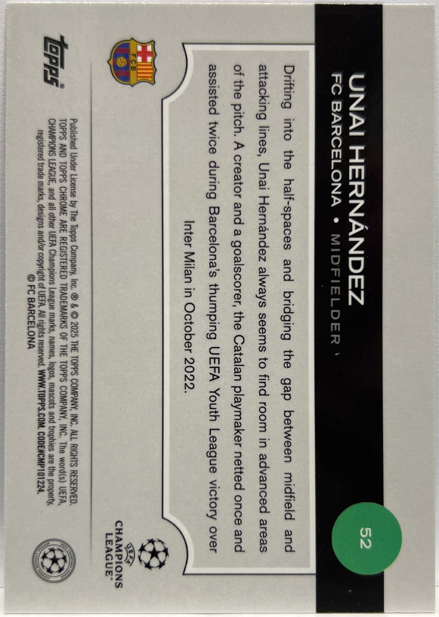 Unai Hernandez 14/150 Rookie Blue Lava Topps Chrome UCC 2024/25