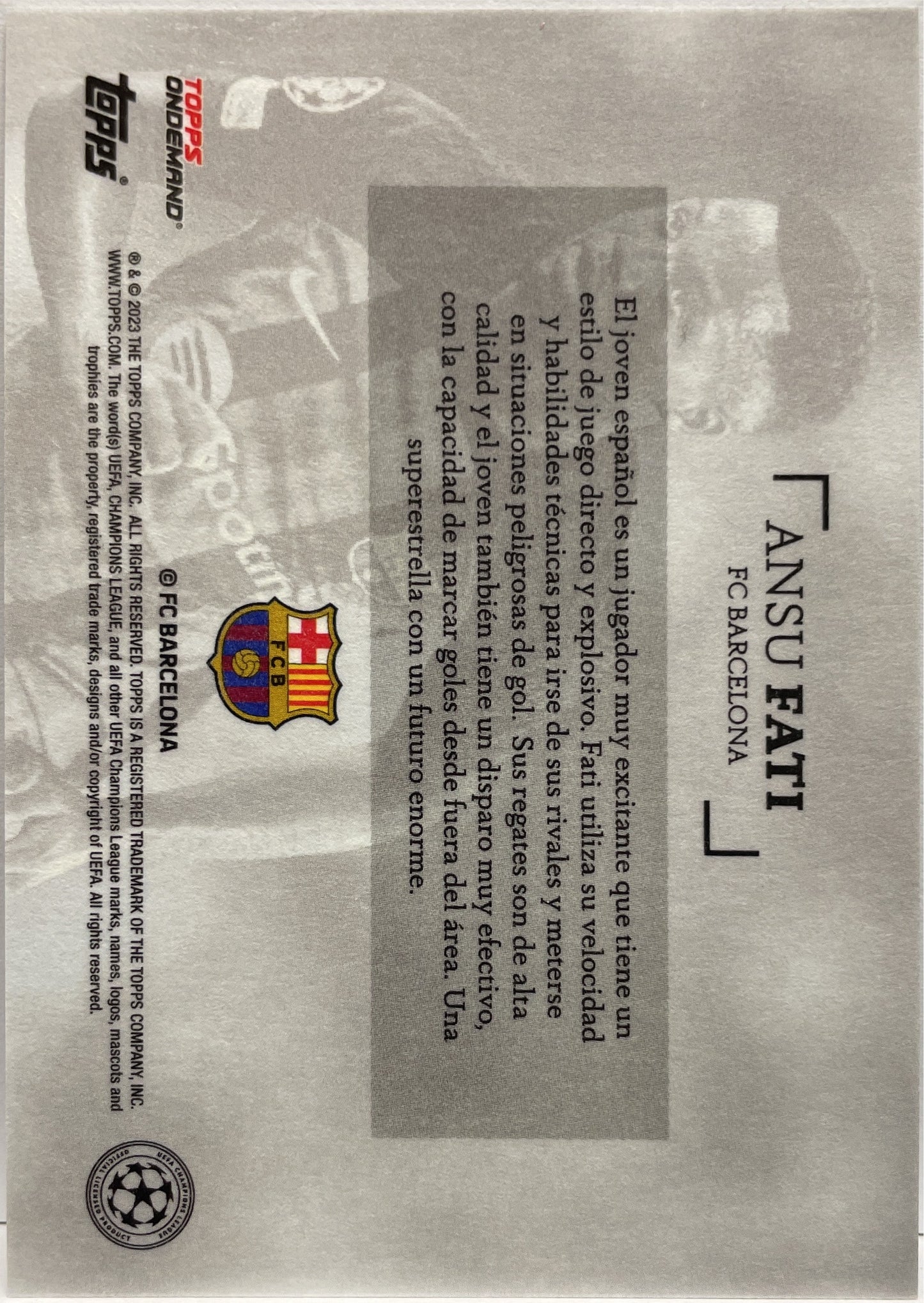 Ansu Fati 56/75 Topps Simplicidad 2022/23