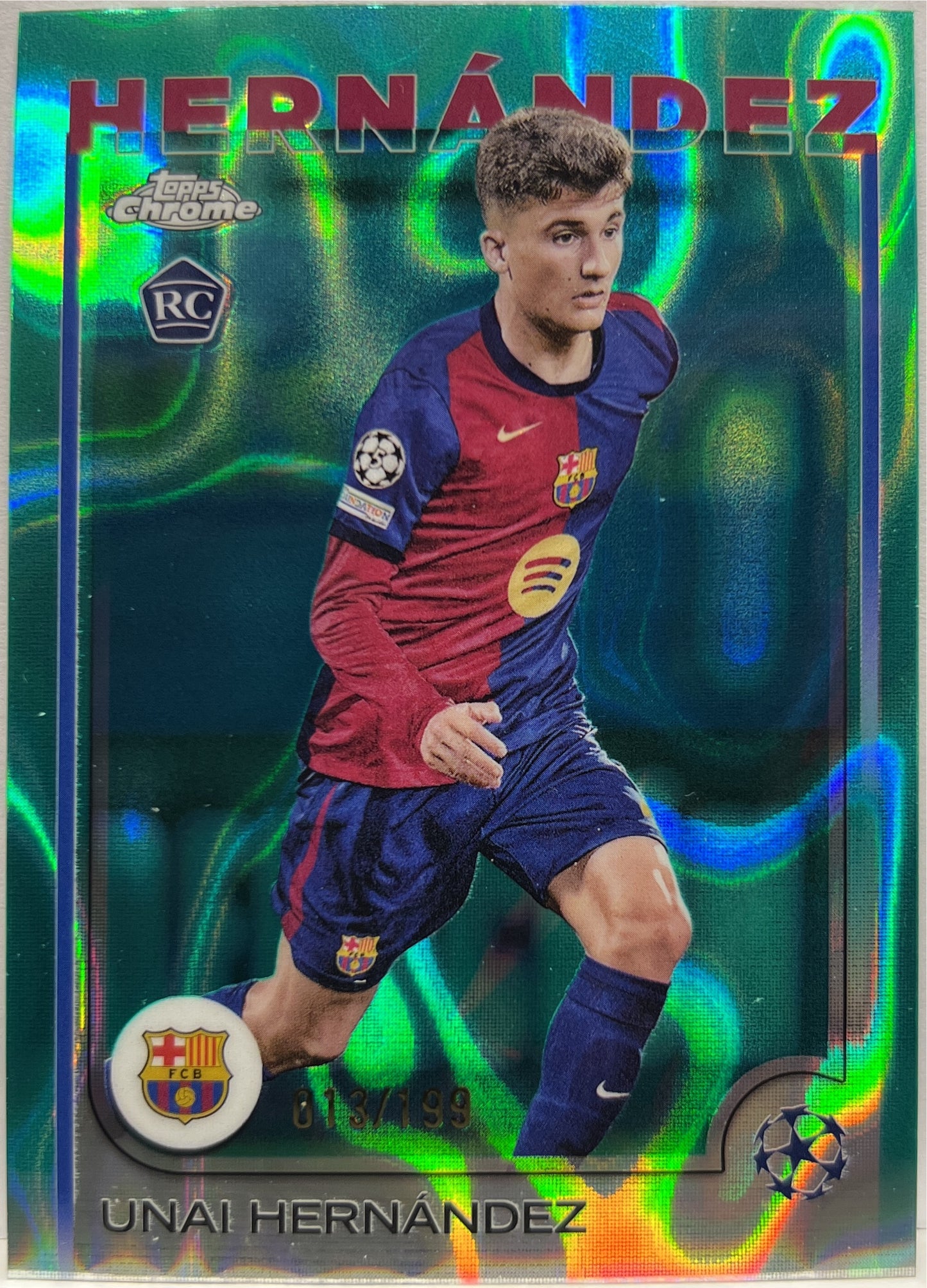 Unai Hernandez 13/199 Rookie Aqua Lava Topps Chrome UCC 2024/25