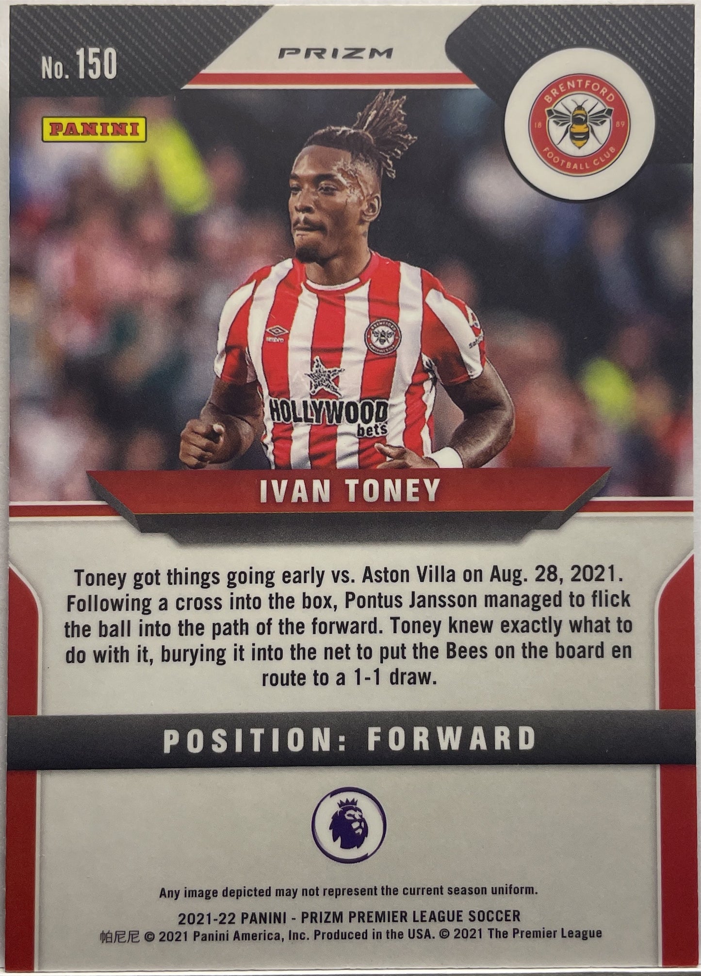 Ivan Toney Rookie Silver Prizm Premier League 2021/22