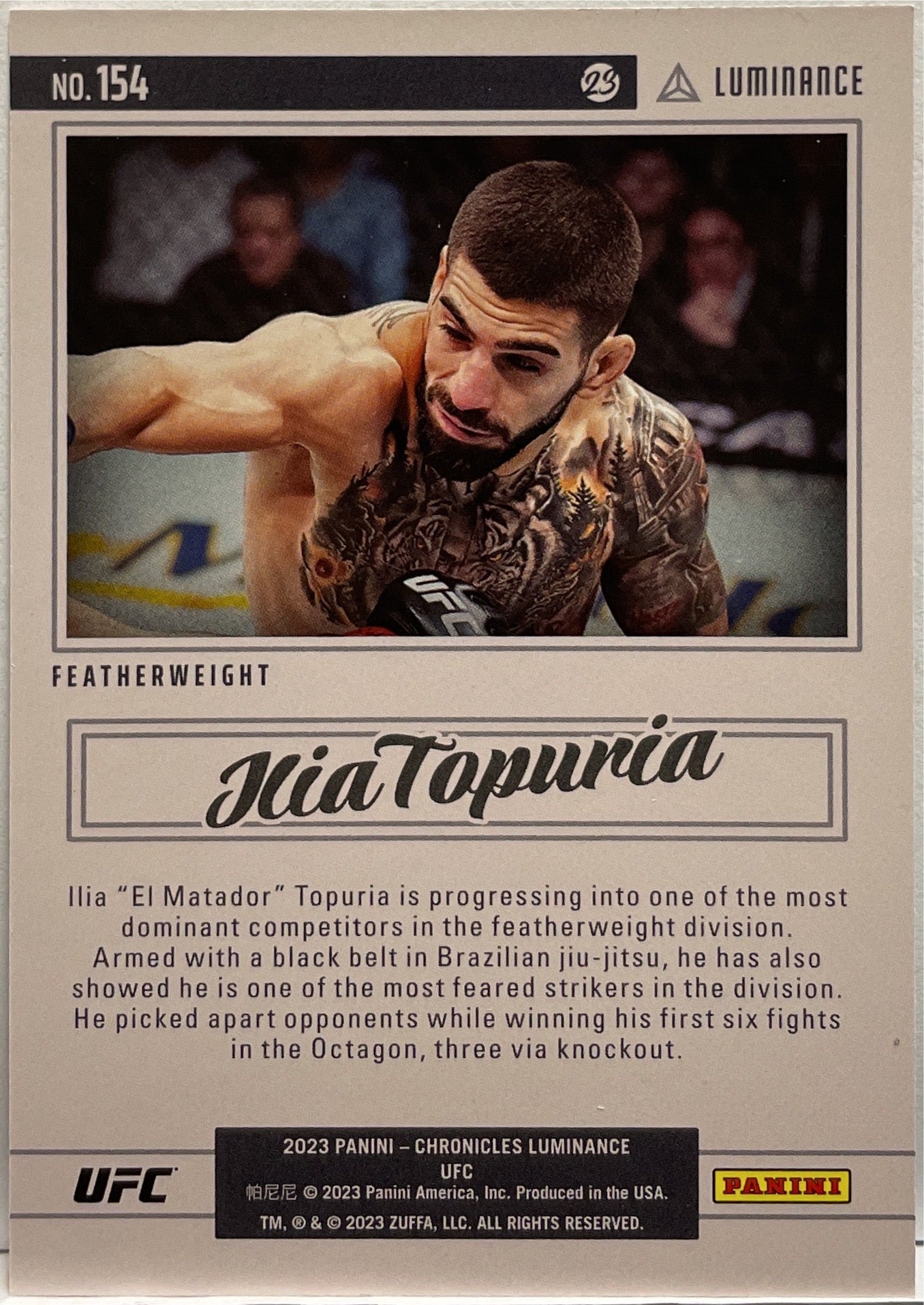Ilia Topuria 96/199 Luminance Chronicles UFC 2023