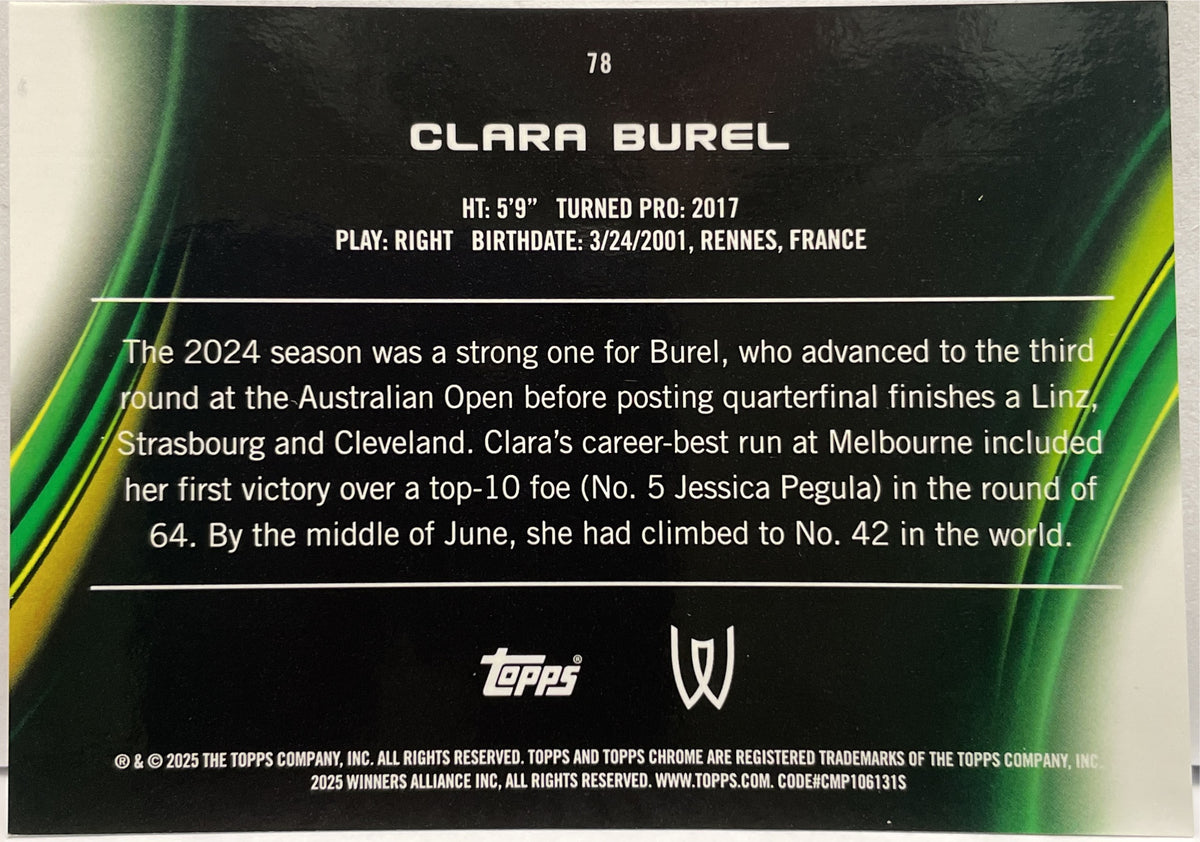 Clara Burel 3/5 1ST Red Geometric Topps Chrome Tennis 2025