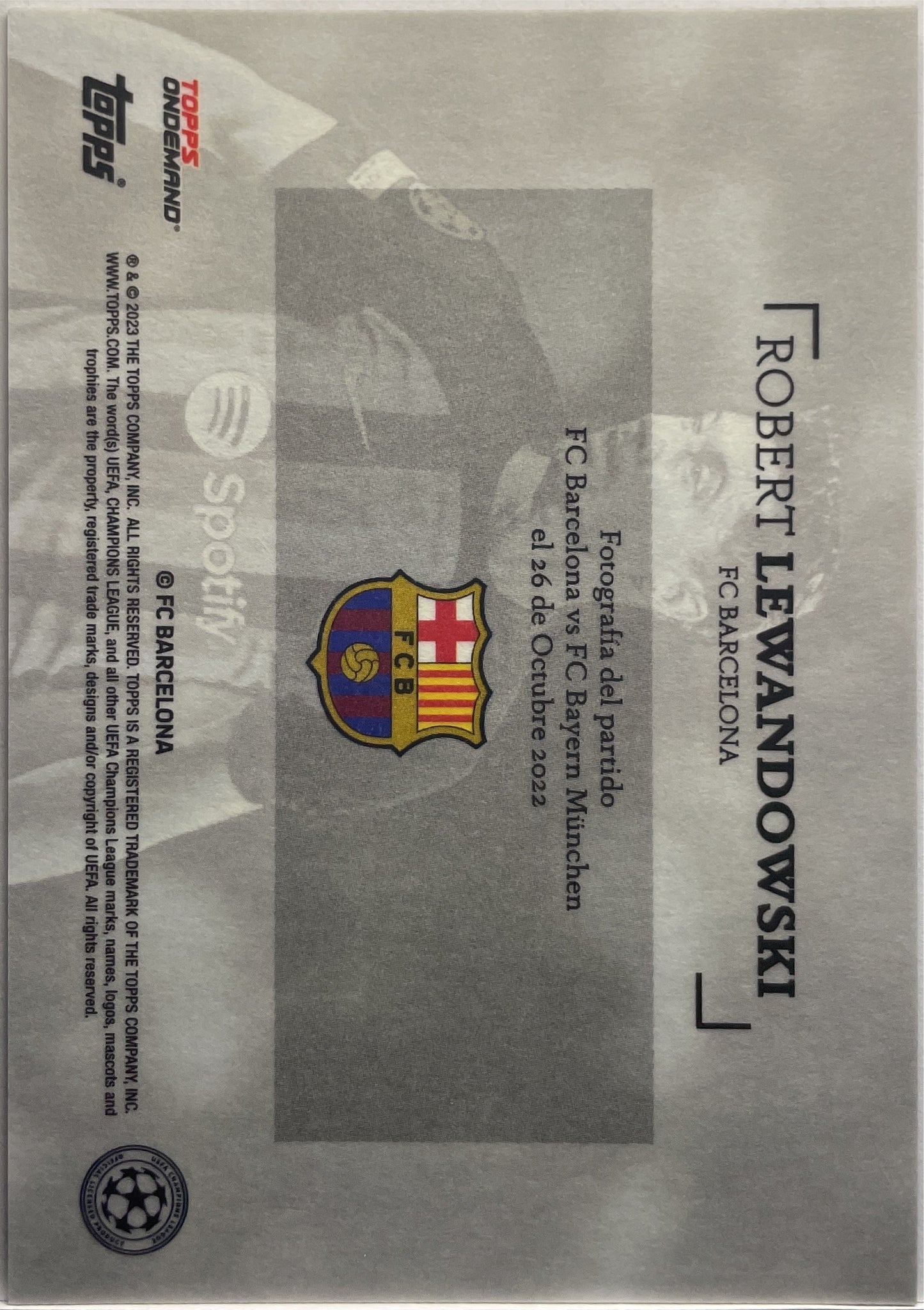 Robert Lewandowski 47/49 Pink Topps Simplicidad 2022/23