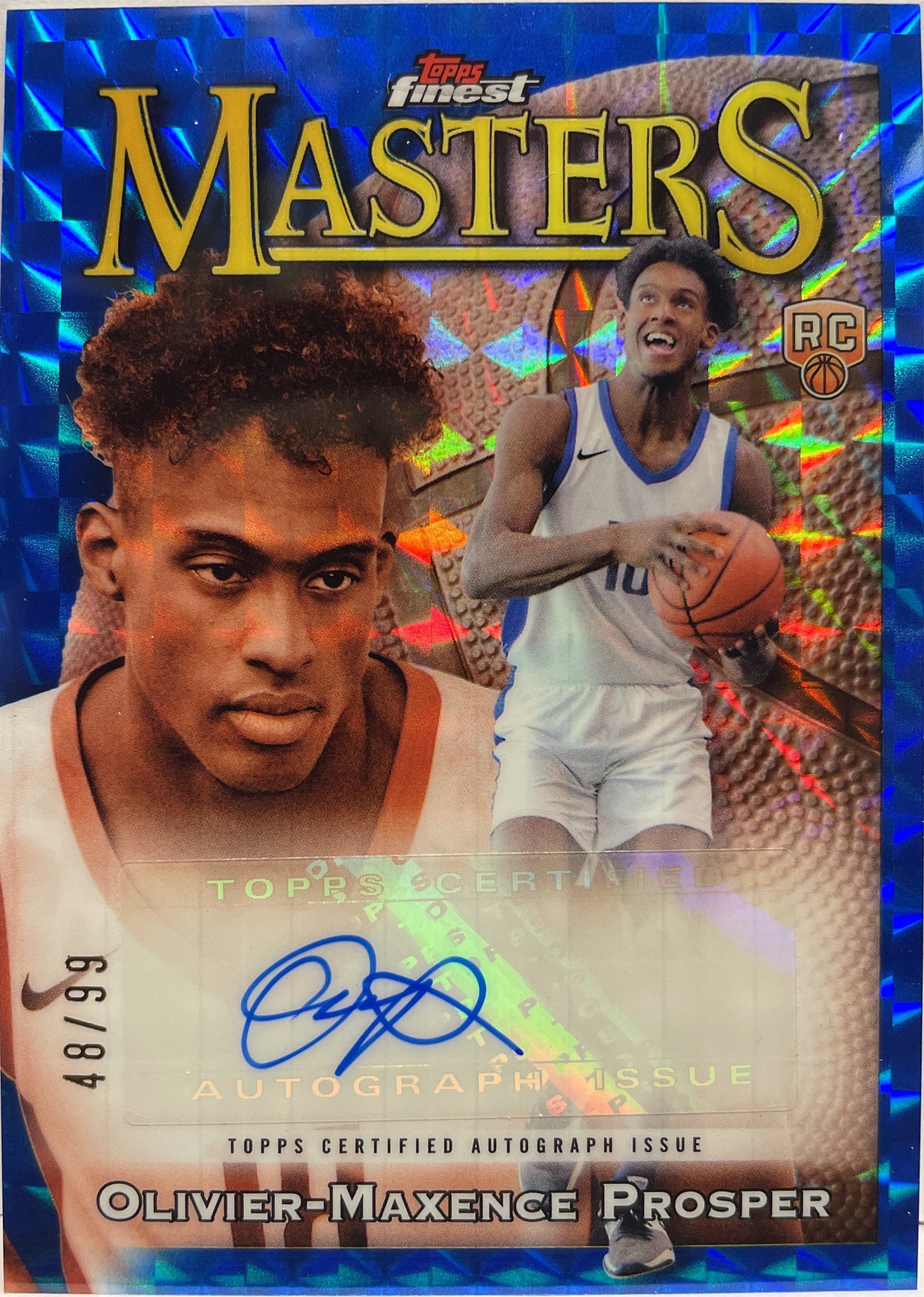 Olivier-Maxence Prosper 48/99 Rookie Autograph Masters Blue Geometric Topps Finest NBA Basketball 2023/24