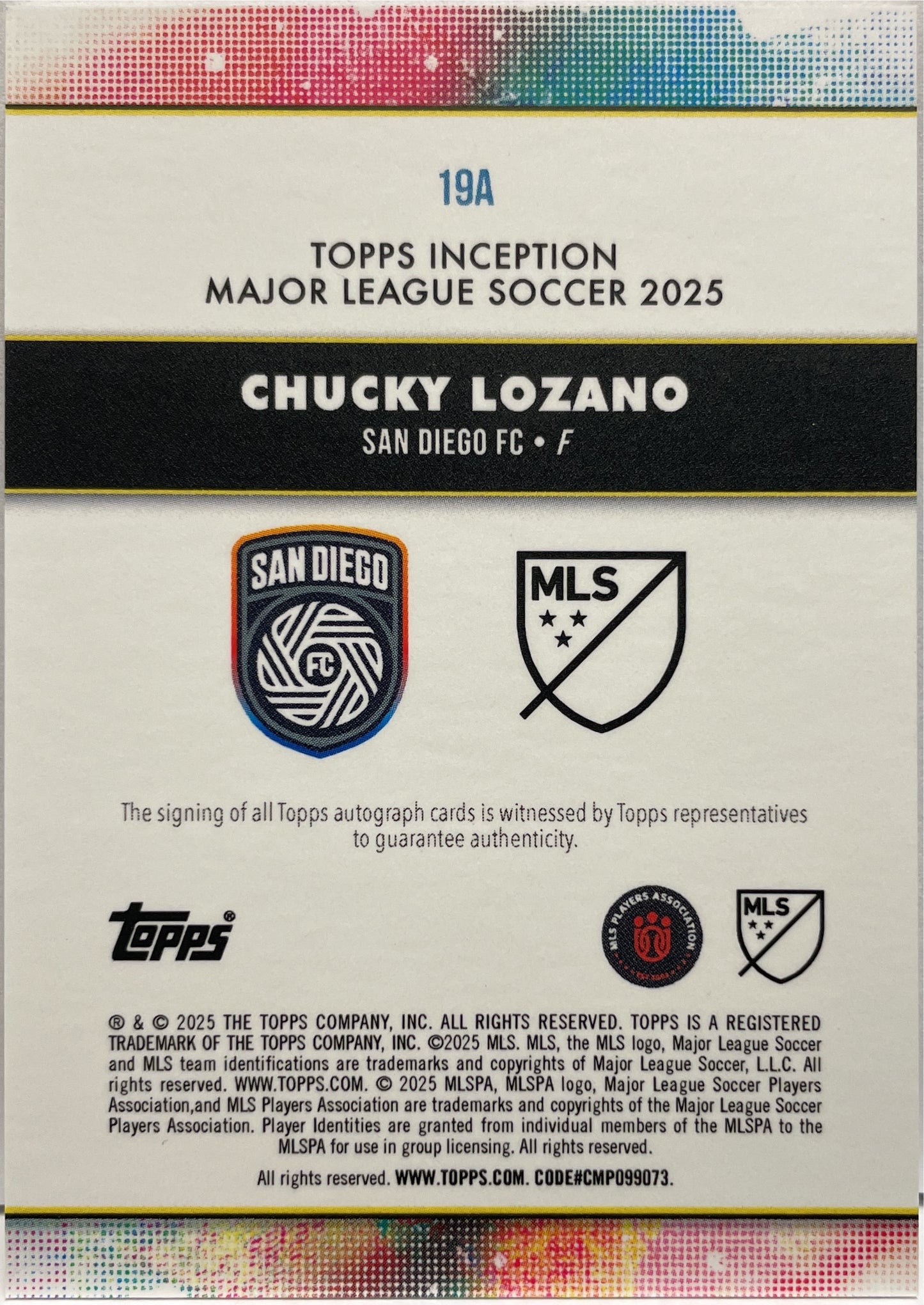 Chucky Lozano 4/5 Autograph Orange Topps Inception MLS 2025