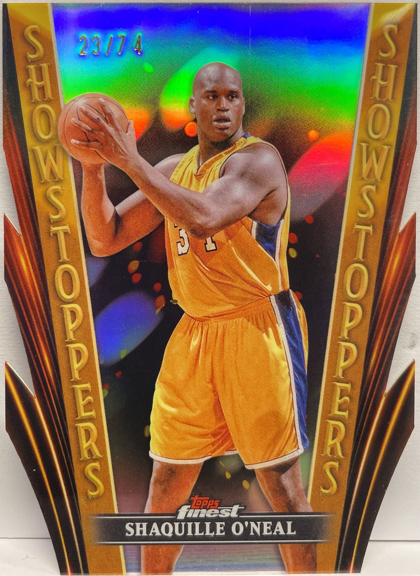 Shaquille O'Neal 23/74 Showstoppers Die-Cut Topps Finest NBA Basketball 2023/24