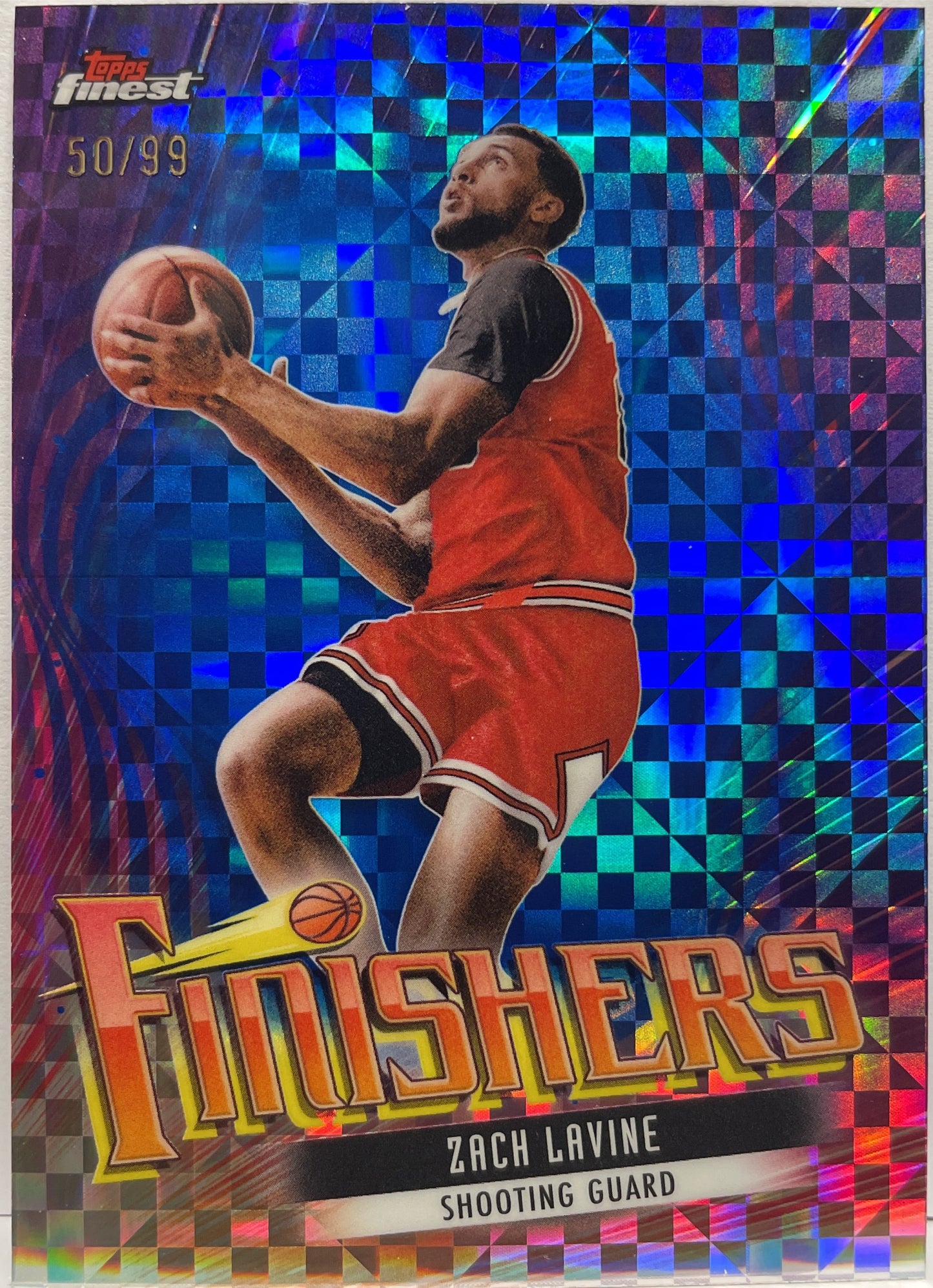 Zach Lavine 50/99 Finishers Purple Checkerboard Topps Finest NBA Basketball 2023/24