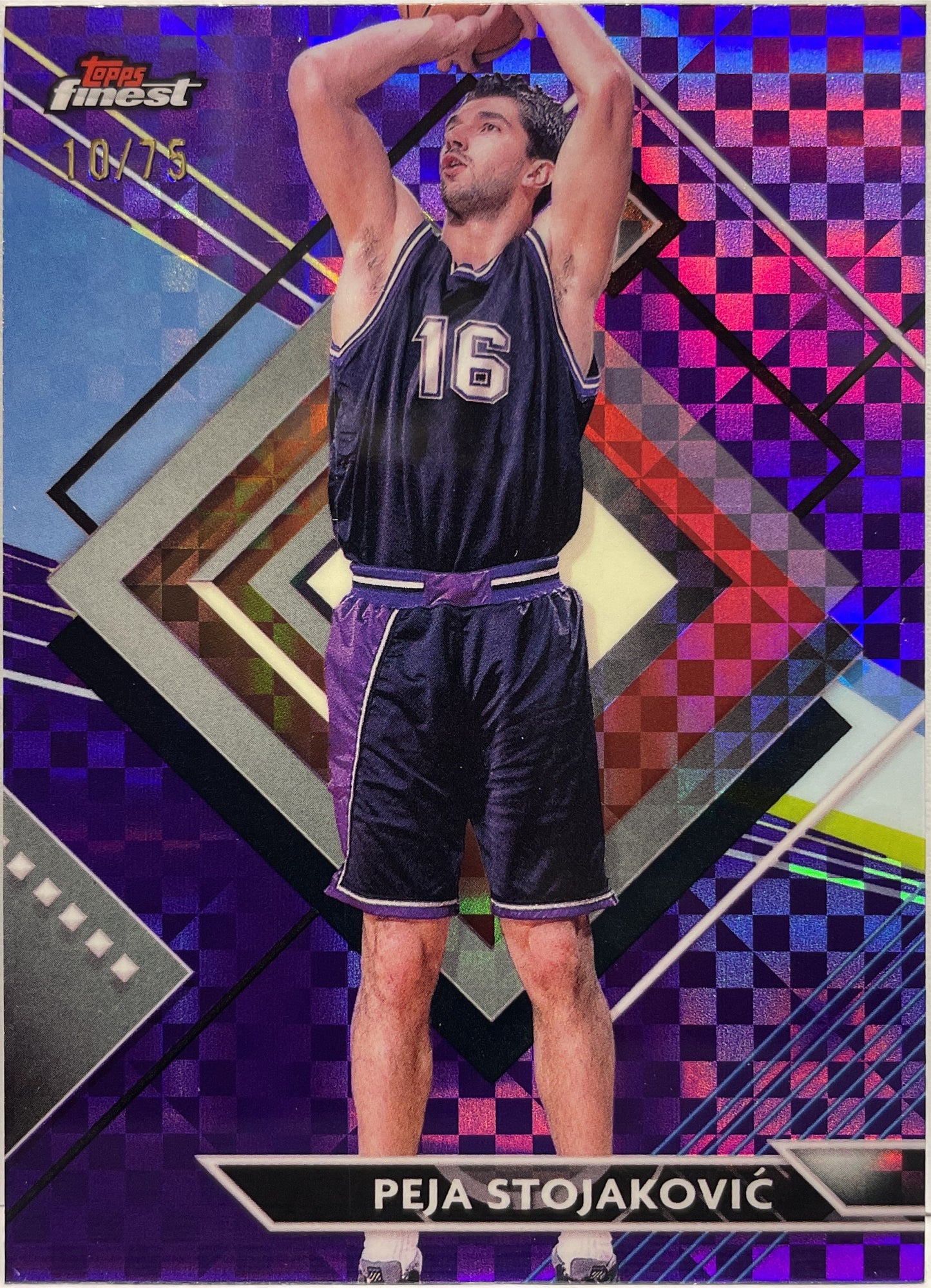 Peja Stojakovic 10/75 Purple Topps Finest NBA Basketball 2023/24