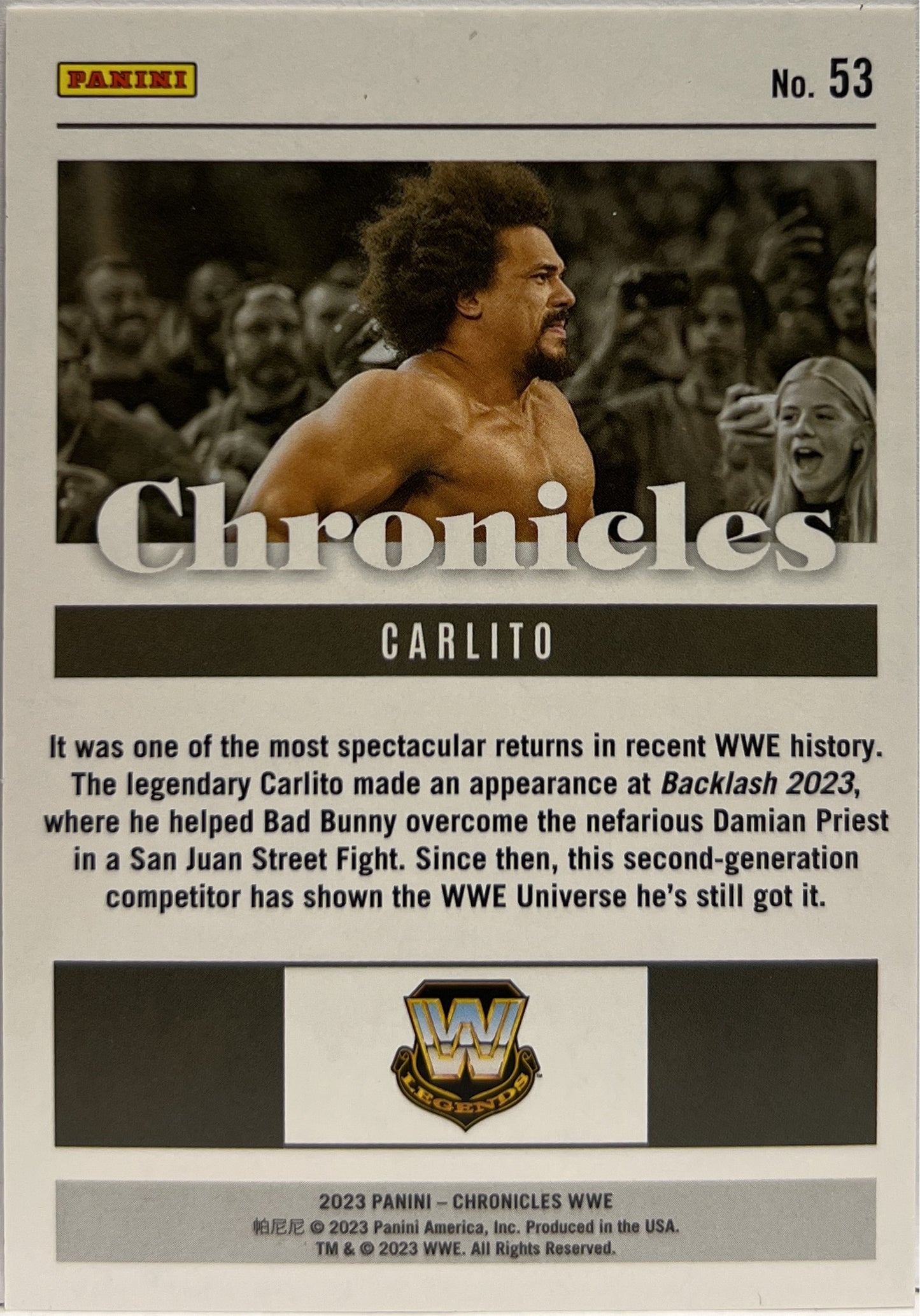 Carlito 93/199 Red Chronicles WWE 2023