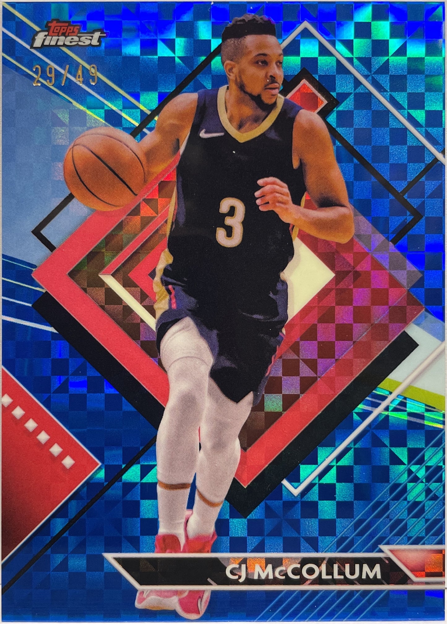 CJ McCollum 29/49 Blue Topps Finest NBA Basketball 2023/24