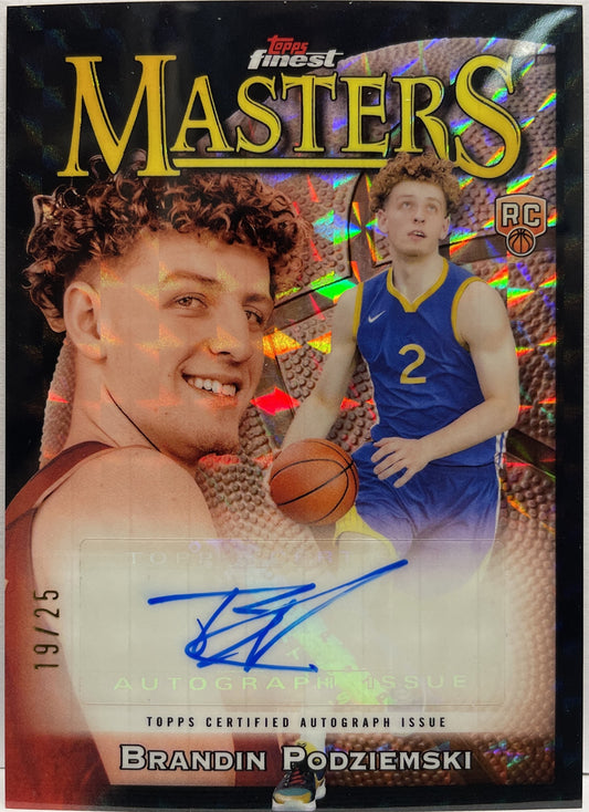 Brandin Podziemski 19/25 Rookie Autograph Masters Topps Finest NBA Basketball 2023/24
