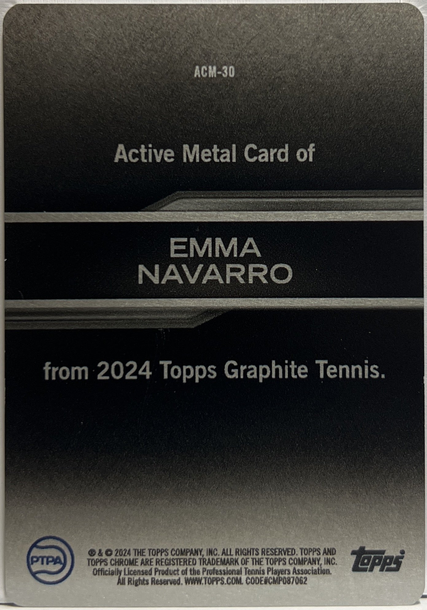 Emma Navarro Active Metal Topps Tennis Graphite 2024