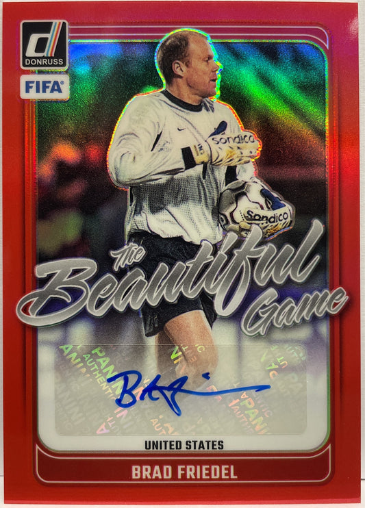 Brad Friedel 8/49 Autograph The Beautiful Game Red Donruss Fifa 2024/25