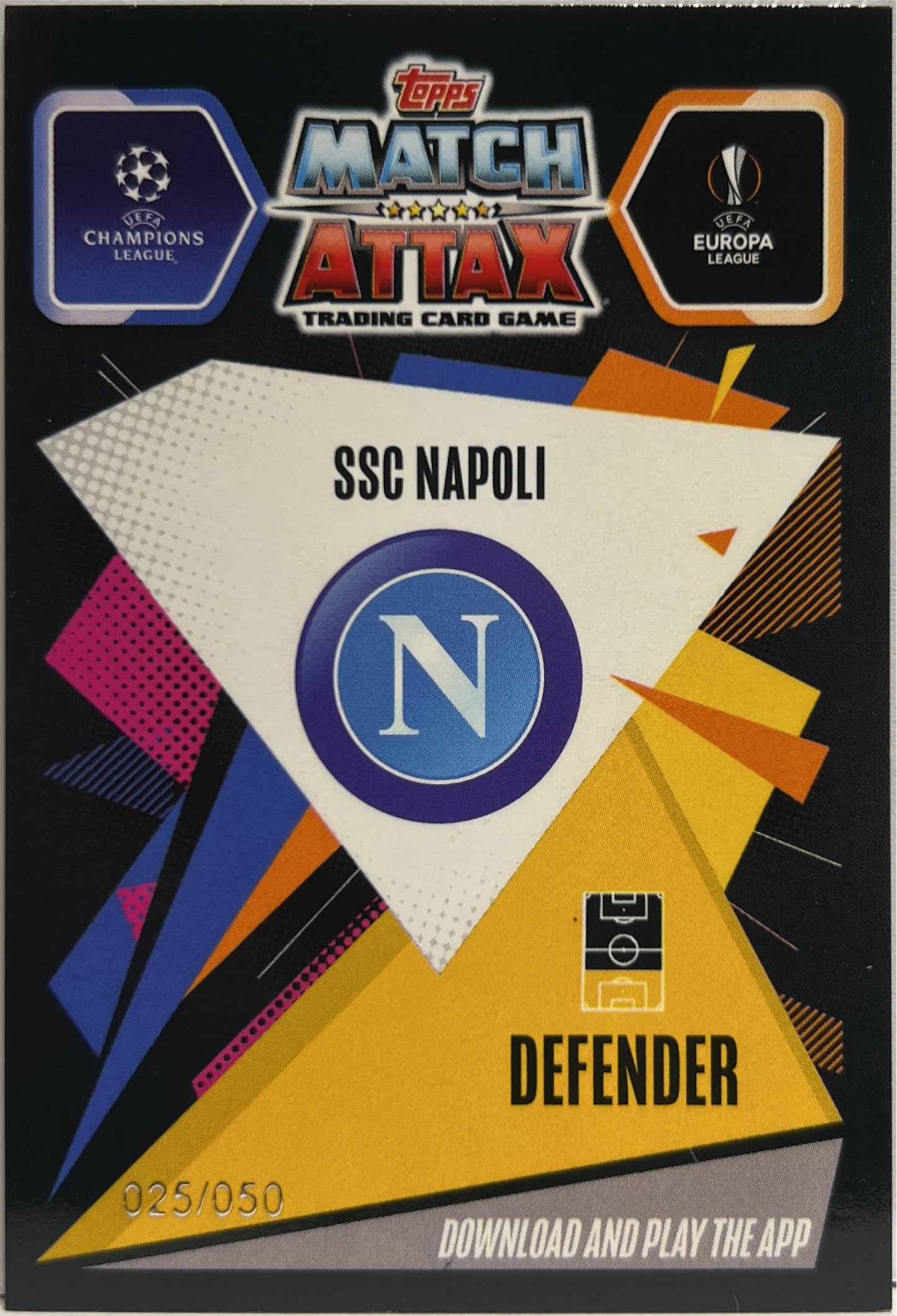 Kalidou Koulibaly 25/50 Gold Topps Chrome Match Attax