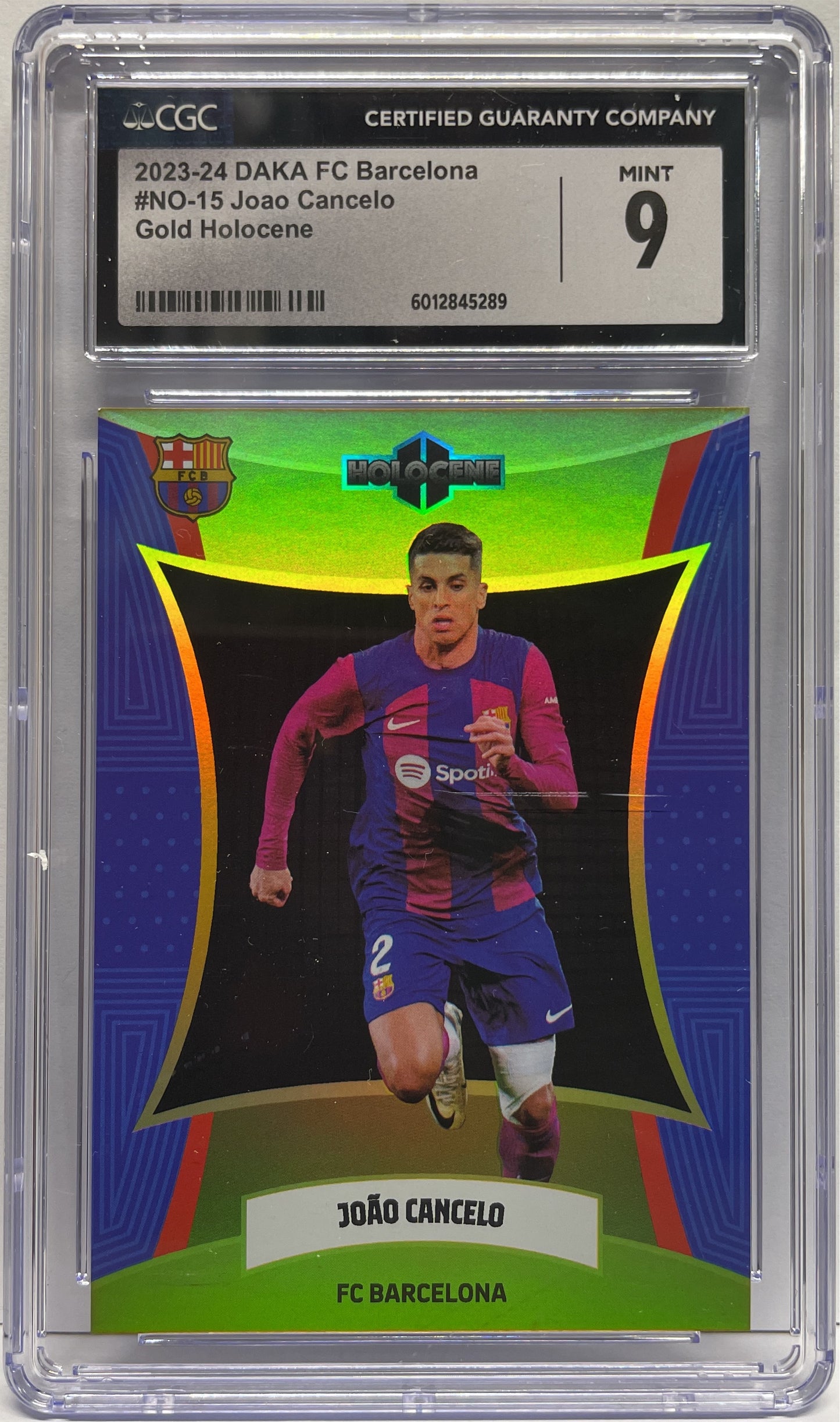 CGC 9 - Joao Cancelo 9/10 Holocene Gold - Daka Barcelona One & Two 2023/24