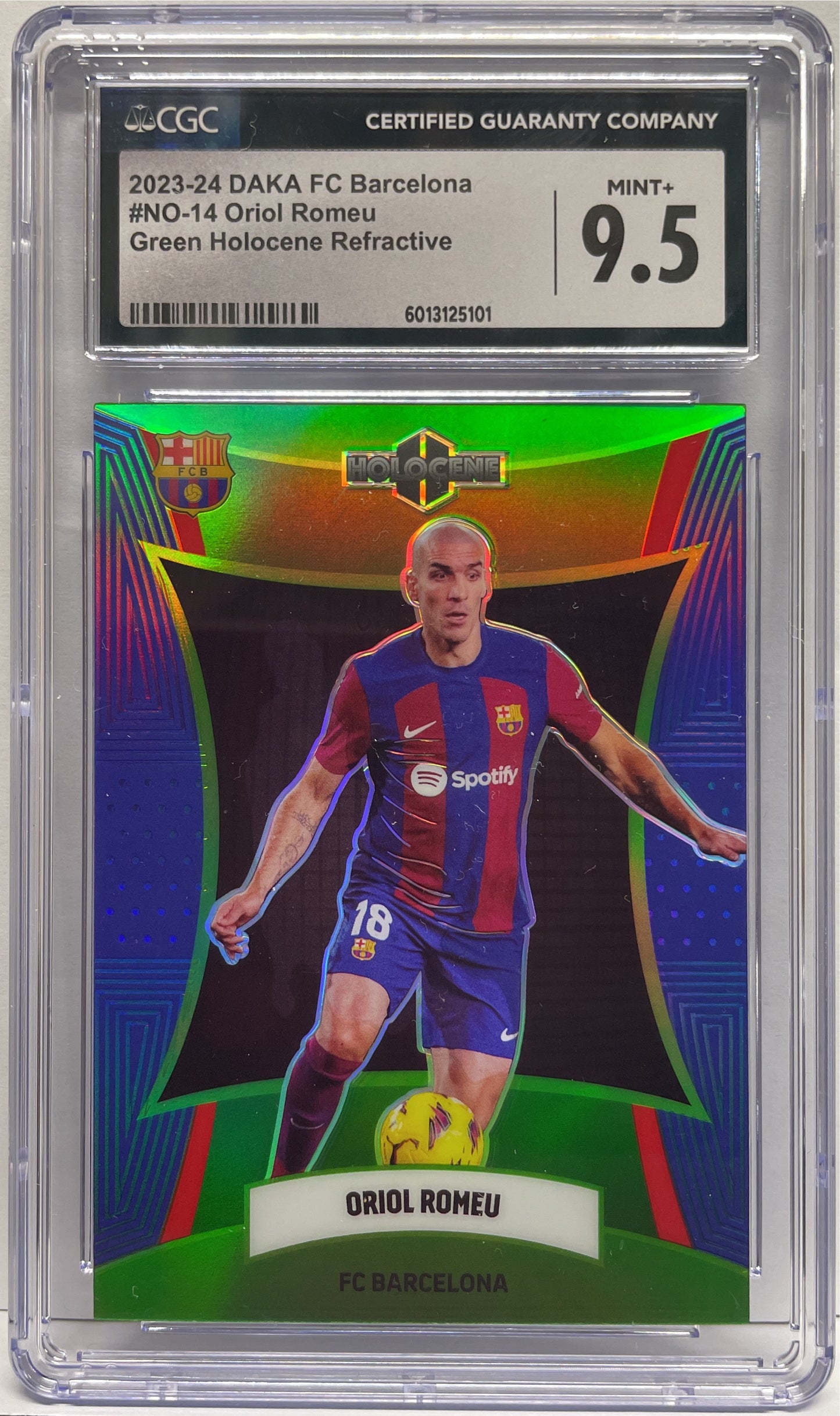 CGC 9.5 - Oriol Romeu 1/5 Holocene Green Refractive - Daka Barcelona One & Two 2023/24