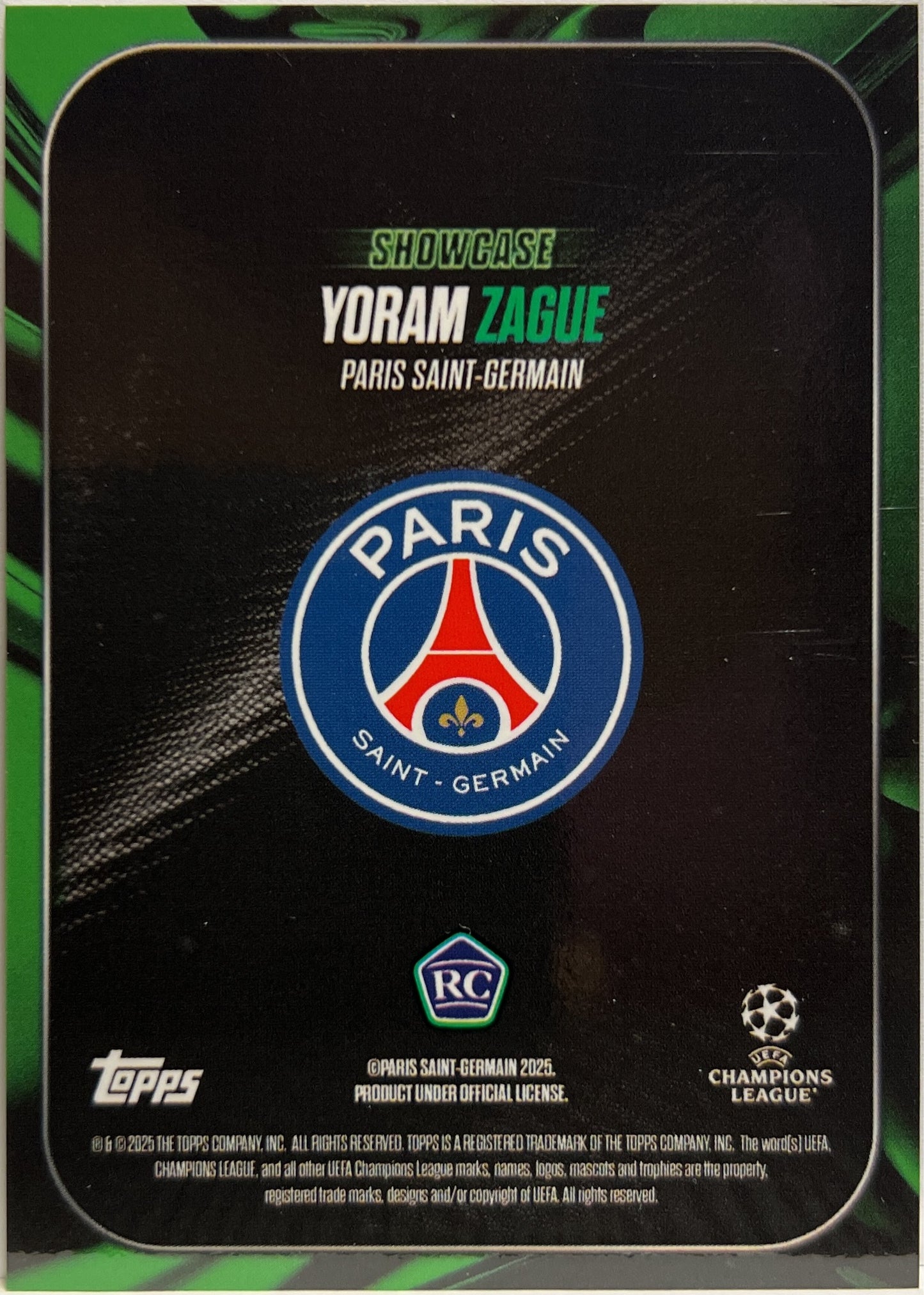 Yoram Zague 15/99 Rookie Green Topps Showtime 2024/25