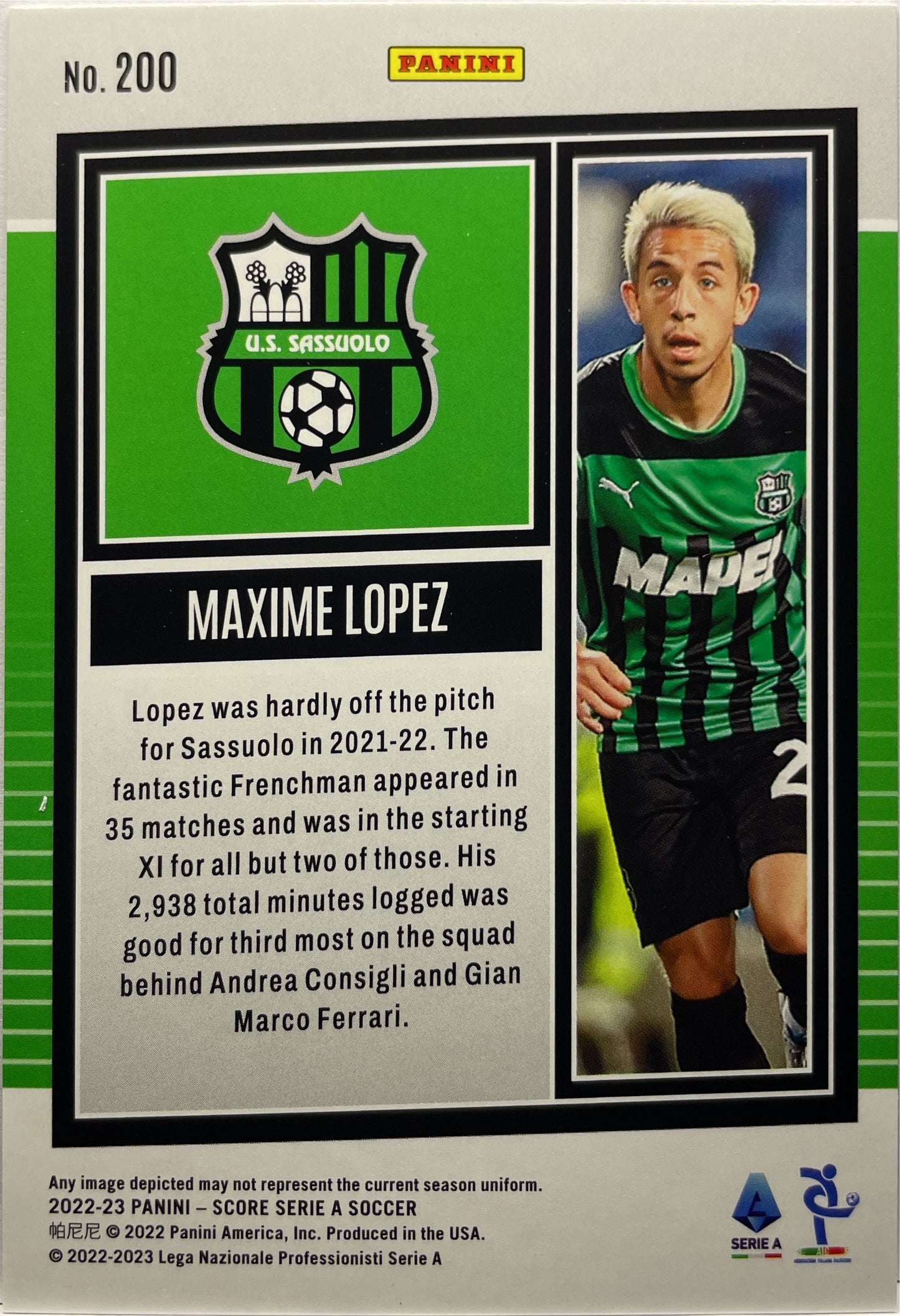 Maxime Lopez 11/55 Bronze Swirl Score Serie A 2022/23