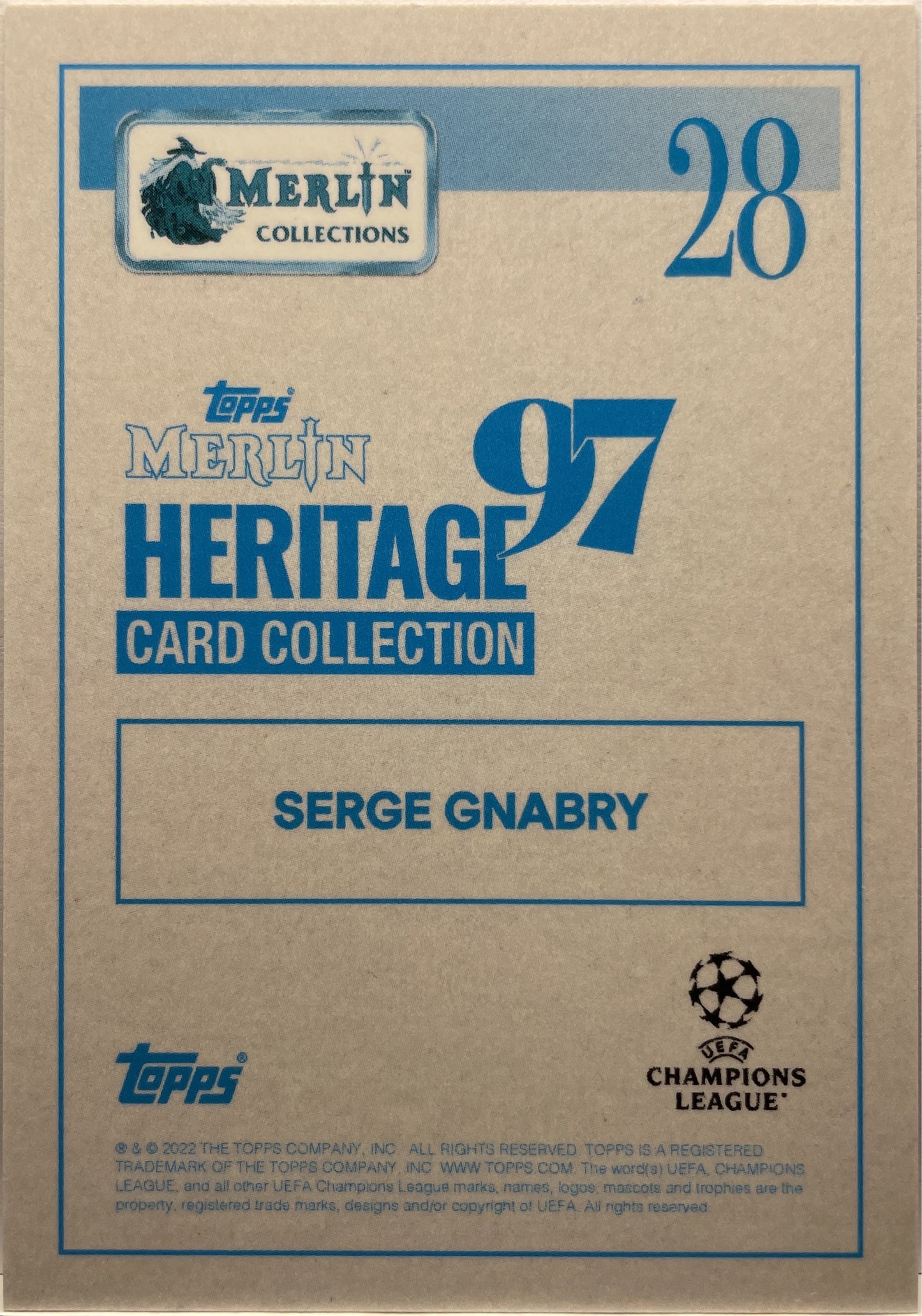 Serge Gnabry 24/99 Autograph Merlin Heritage 97 2021/22