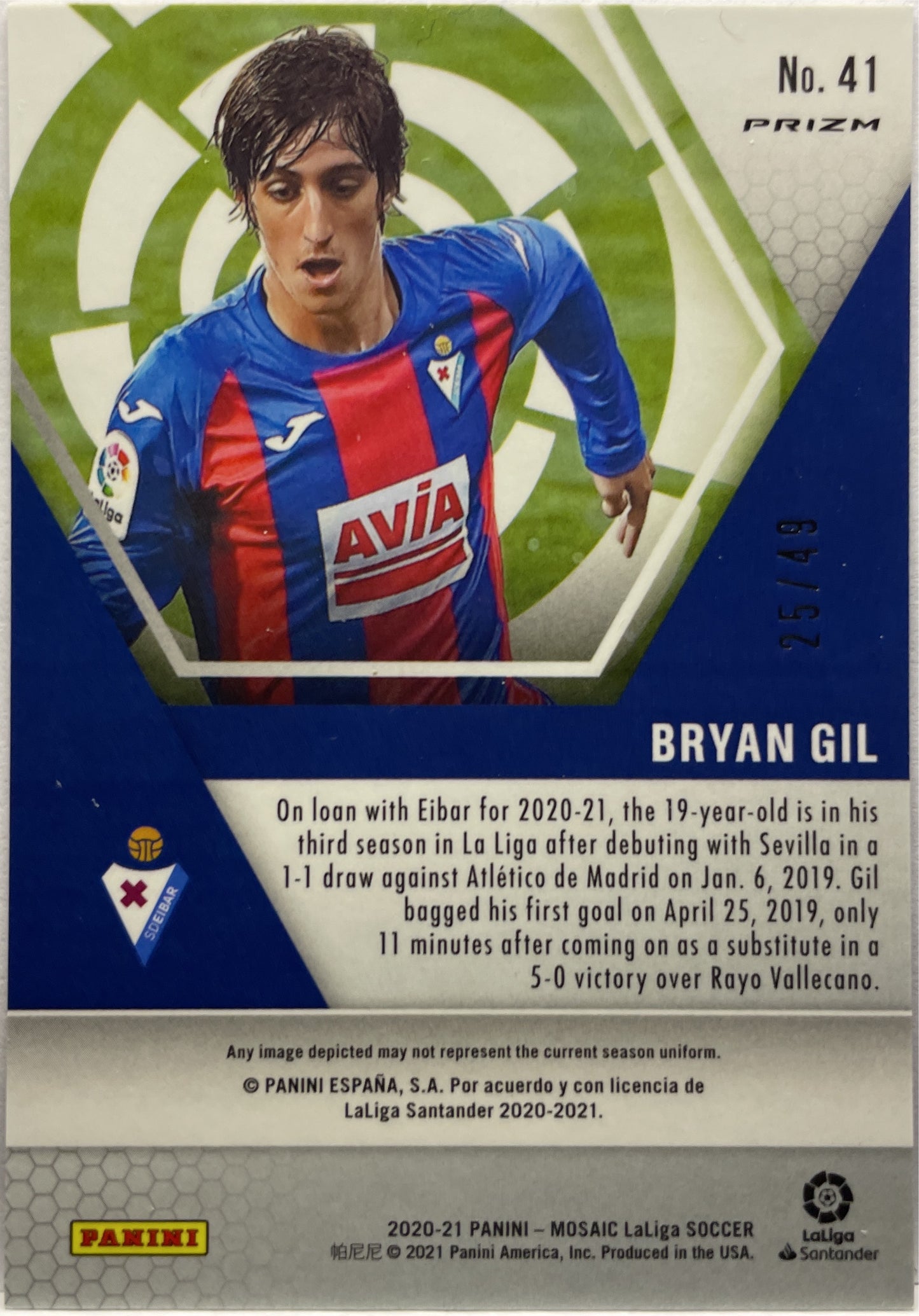 Bryan Gil 25/49 Purple Mosaic La Liga 2020/21