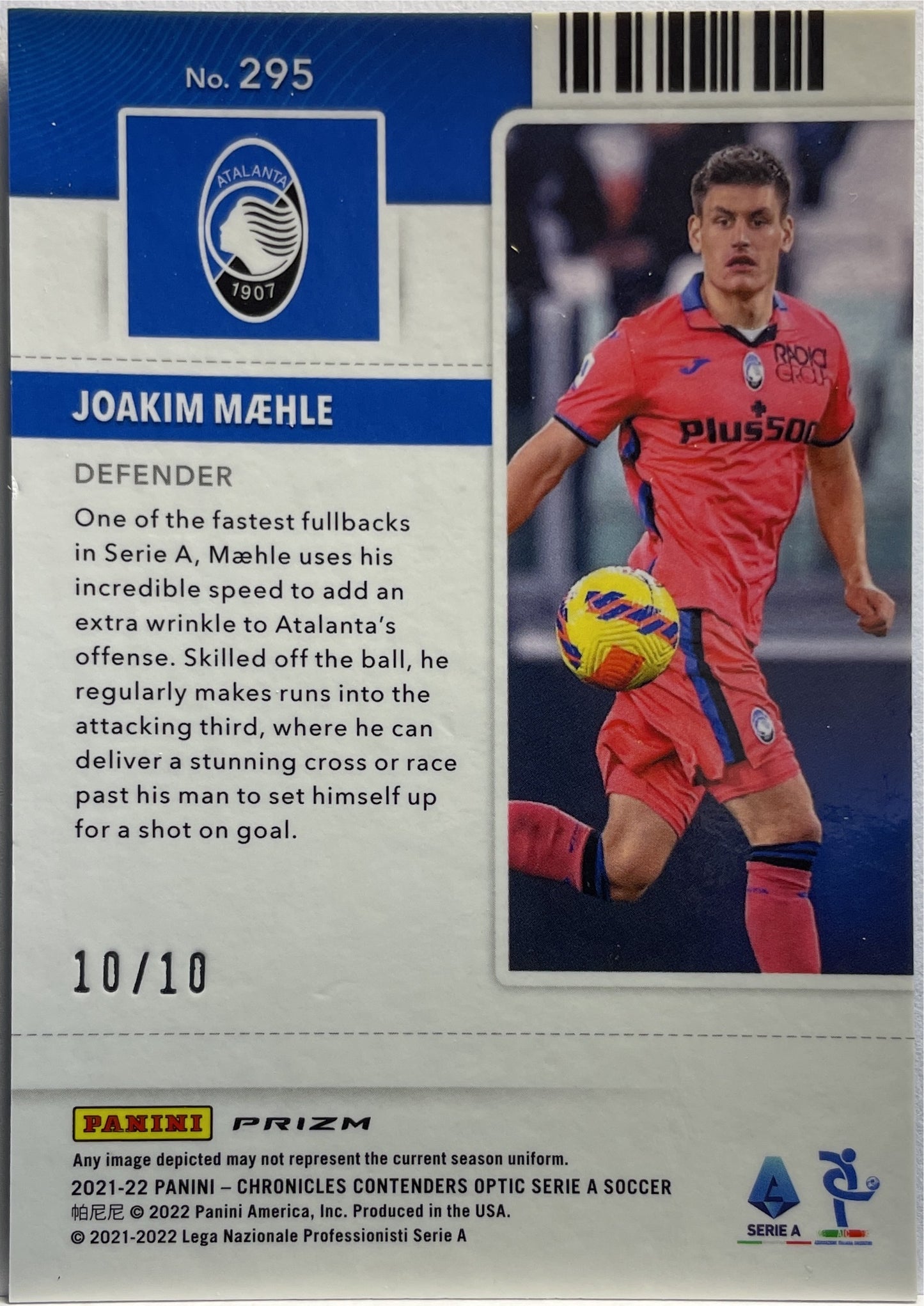 Joakim Maehle 10/10 Rookie Ticket Panini Chronicles 2021/22
