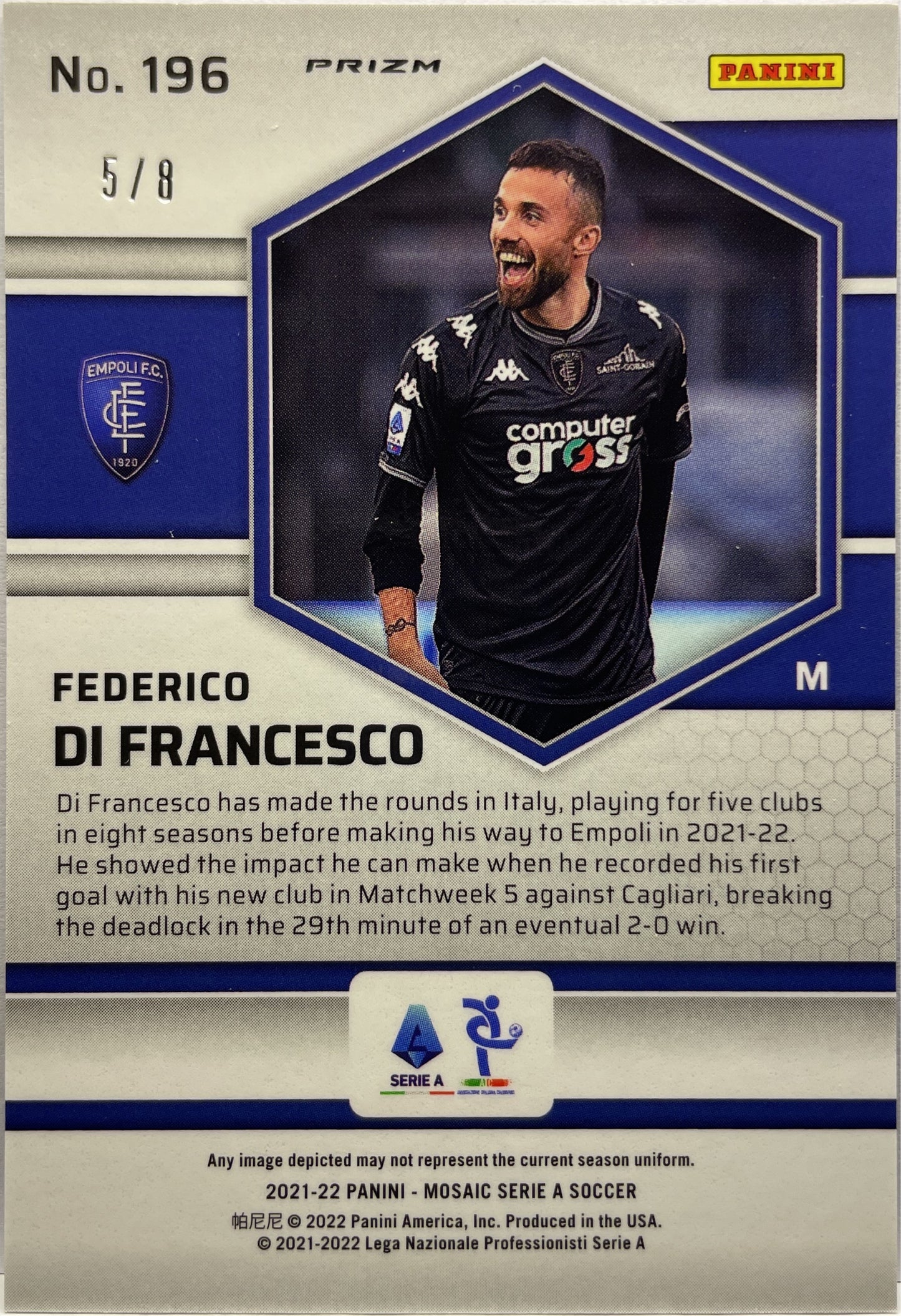 Federico Di Francesco 5/8 Black Gold Mosaic Serie A 2021/22