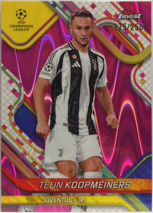 Teun Koopmeiners 175/250 Pink Raywave Topps Finest UCC 2024/25