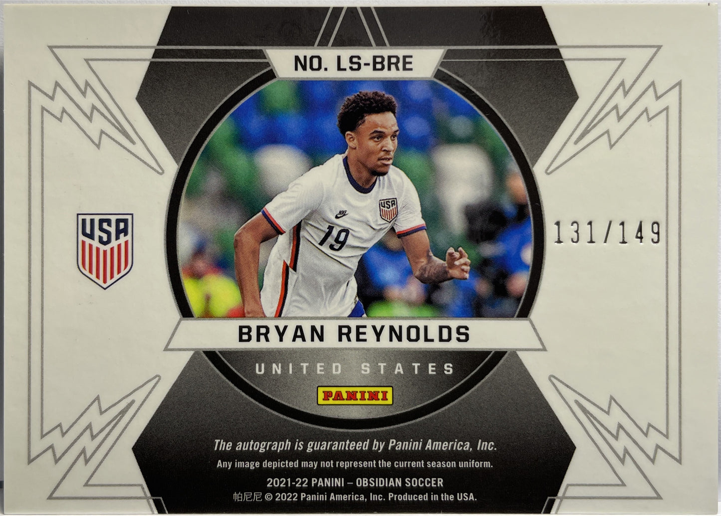 Bryan Reynolds 131/149 Autograph Lightning Strike Obsidian 2021/22
