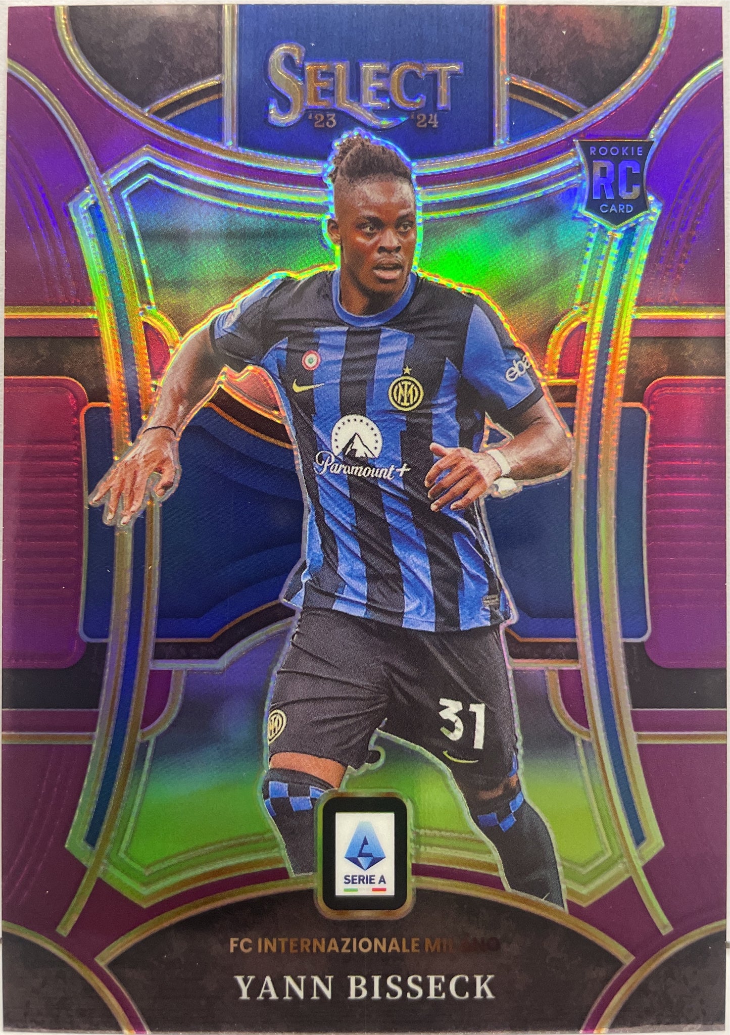 Yann Bisseck 39/49 Rookie Mezzanine Purple Select Serie A 2023/24
