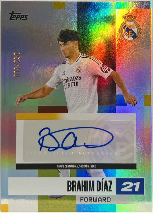 Brahim Diaz 18/250 Autograph Topps Real Madrid Team Set 2024/25